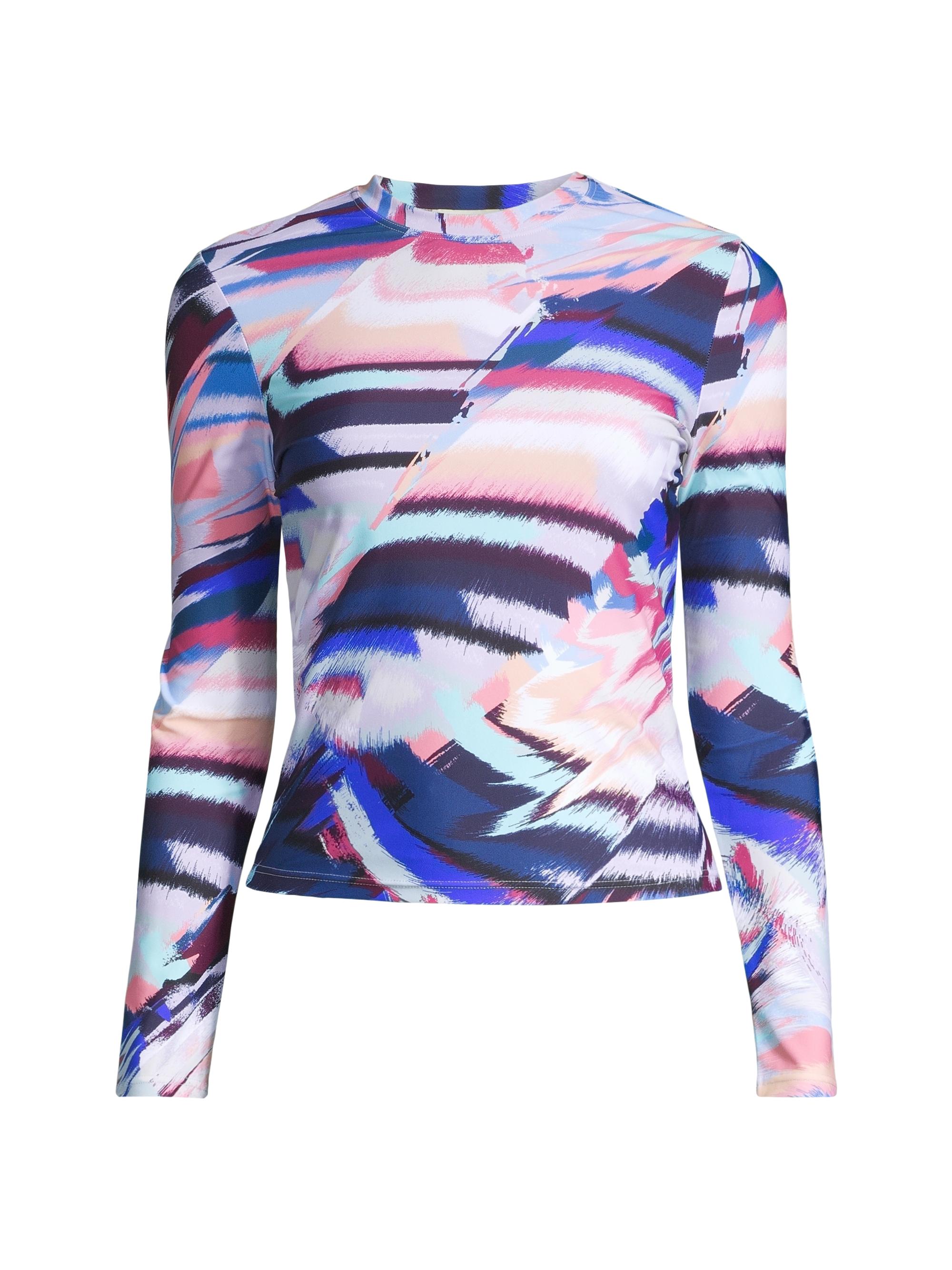 Change of Scenery Women's Stephanie Abstract Long-Sleeve Rashguard Top - Mosaic