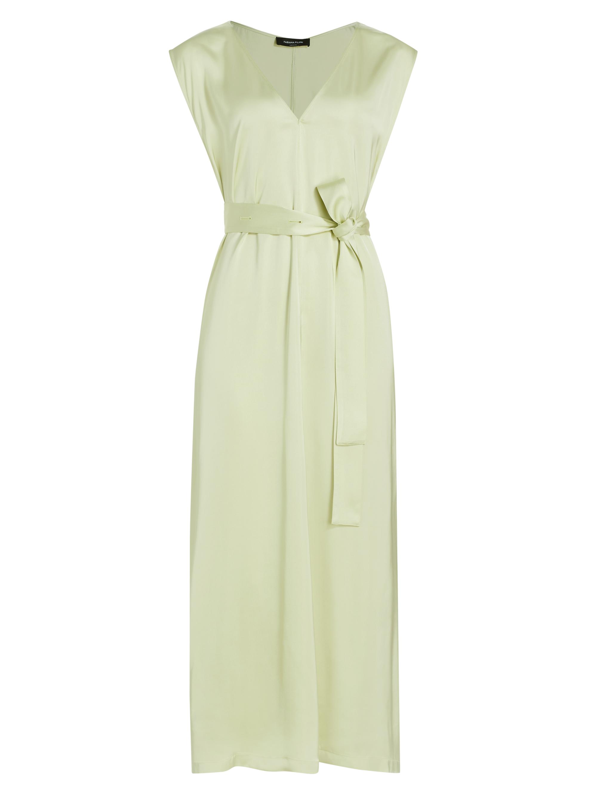 Fabiana Filippi Women's Satin Tie-Waist Sleeveless Midi-Dress - Menta