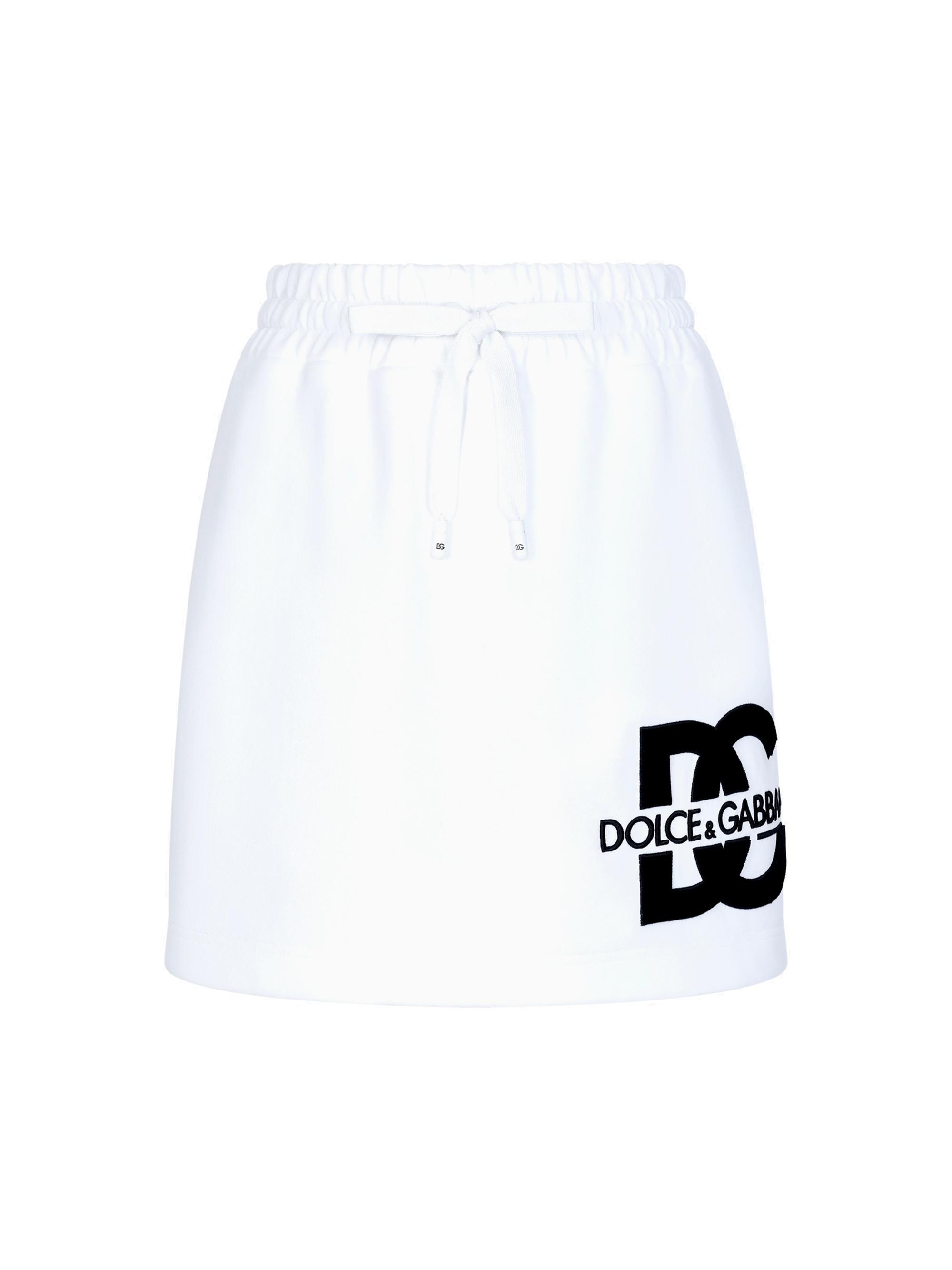 Dolce & Gabbana Women's Cotton-Blend Logo Miniskirt - Optical White