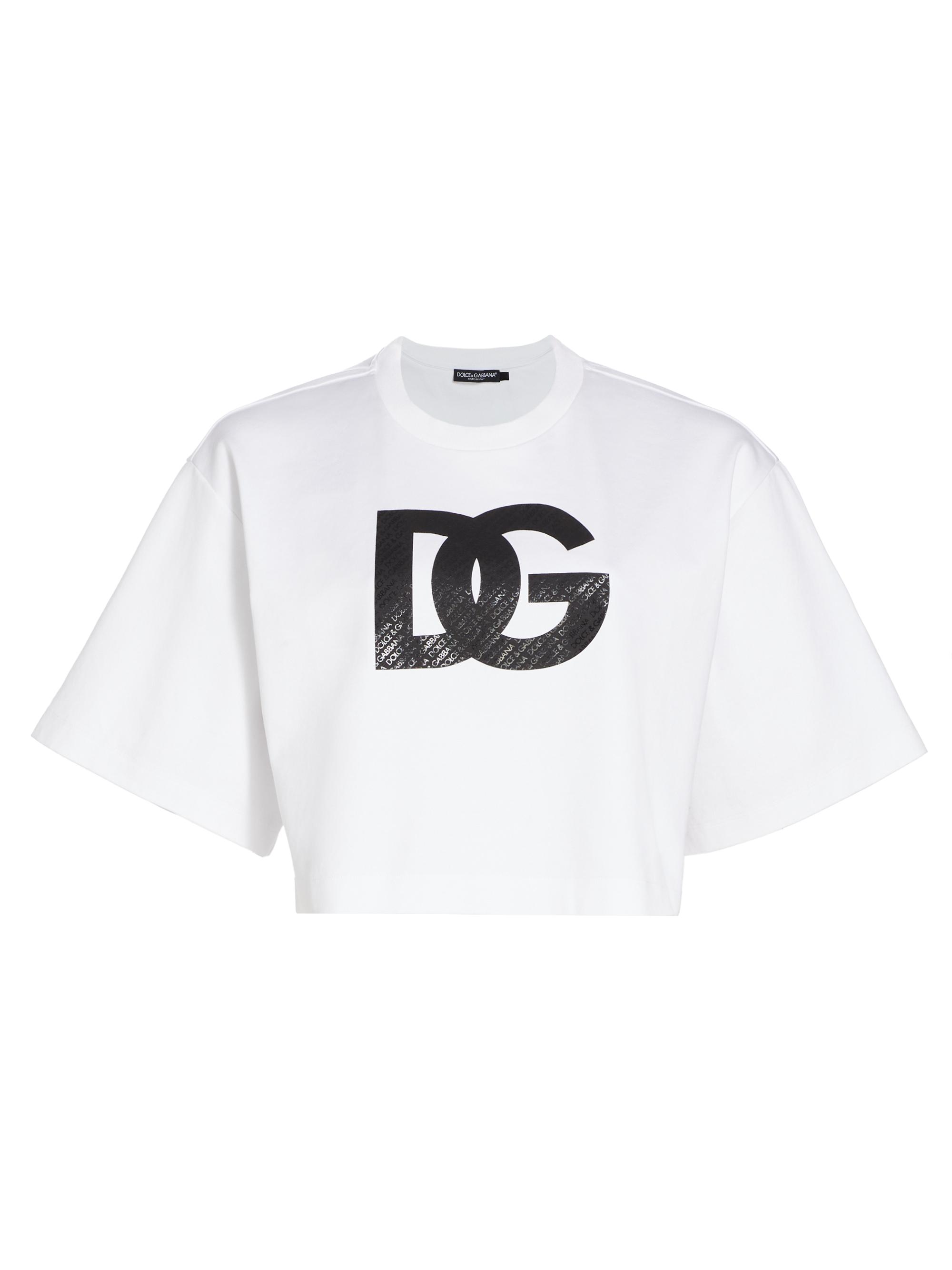 Dolce & Gabbana Women's Crop Logo T-Shirt - White