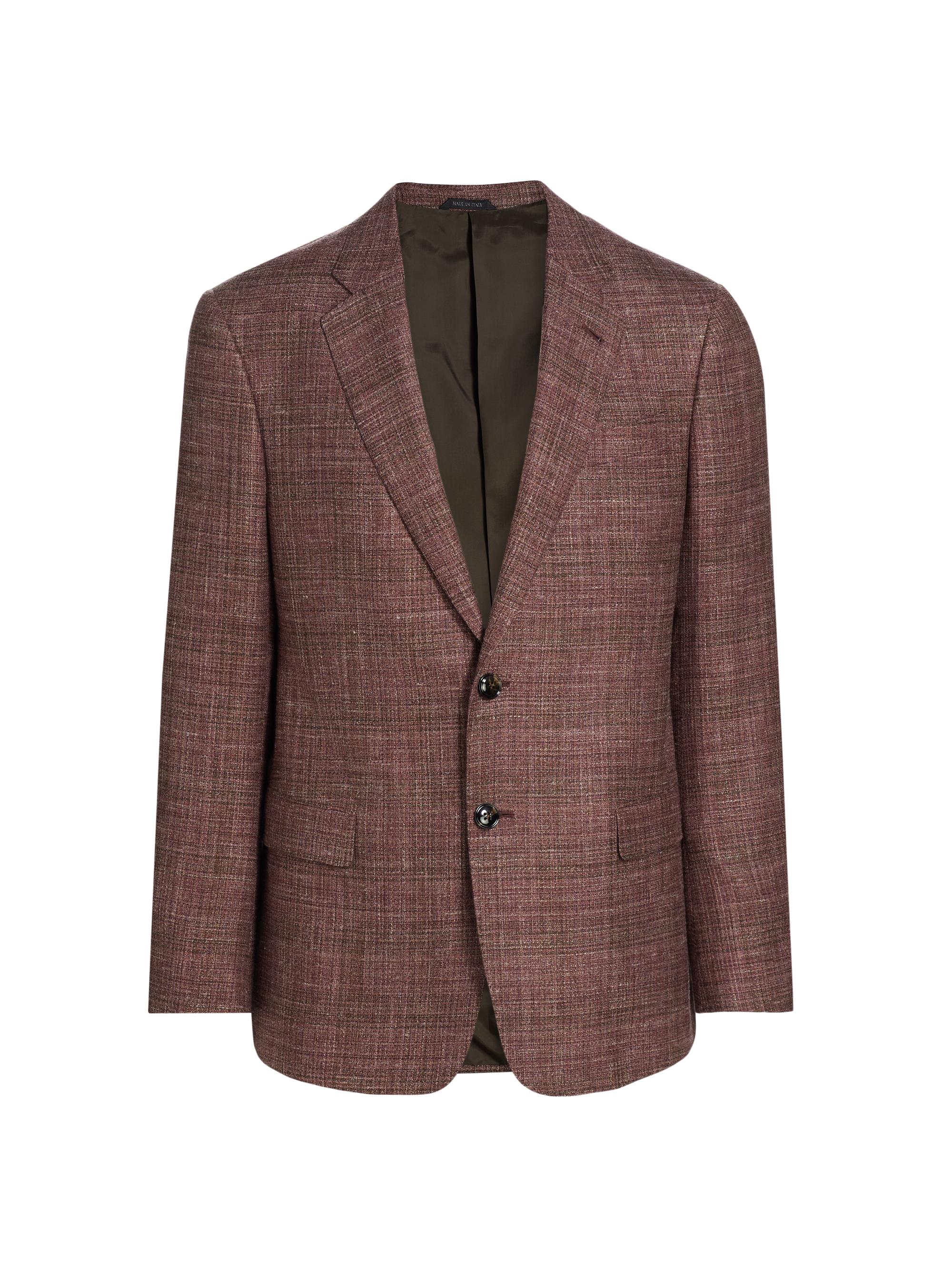 Giorgio Armani Men's Textured Wool-Blend Two-Button Sport Coat - Pink