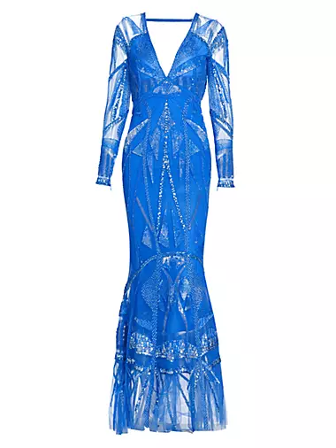 Art Deco Beaded Mermaid Gown