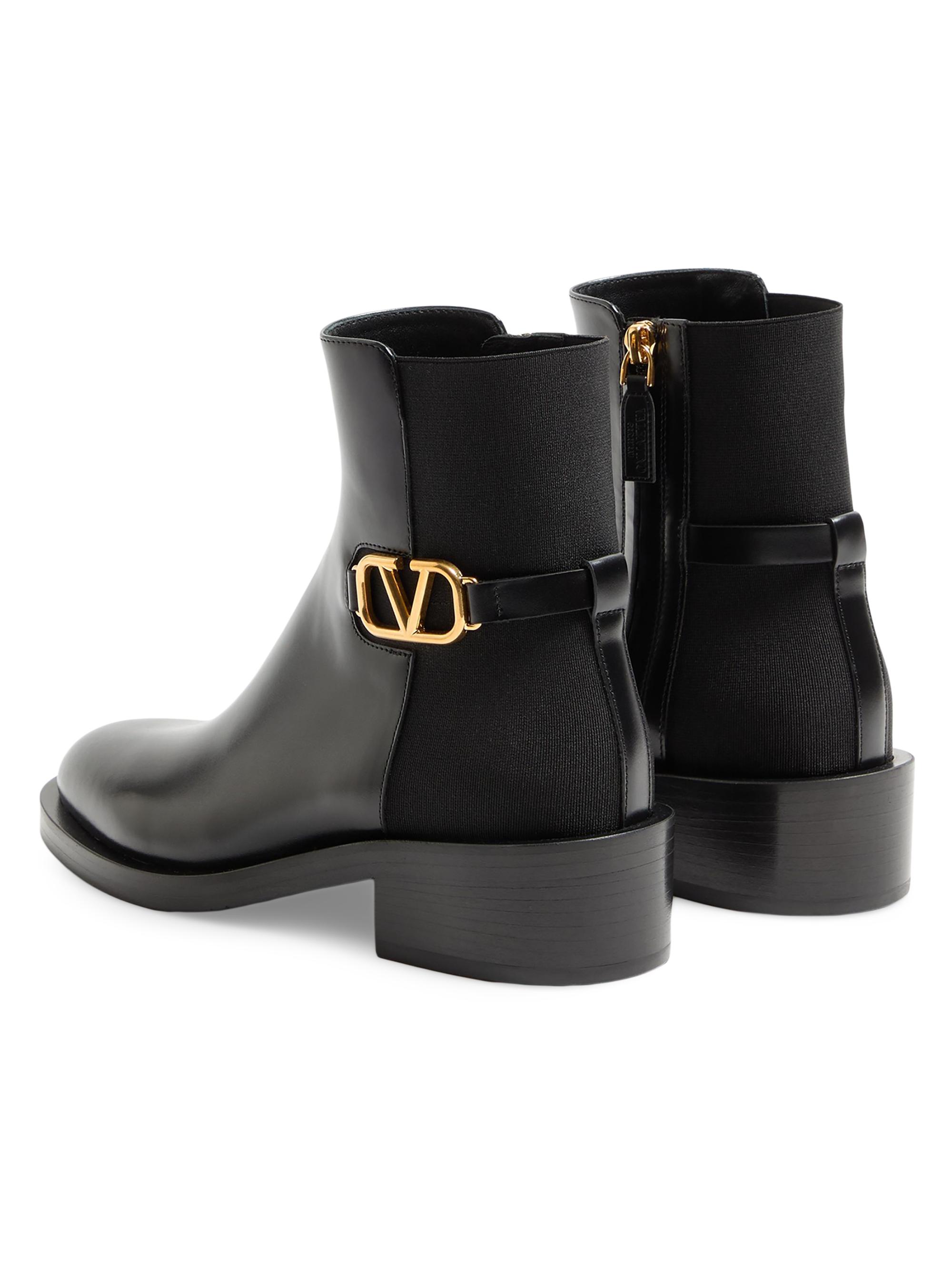 Valentino Garavani VLogo Signature Calfskin Ankle Boots 30 MM