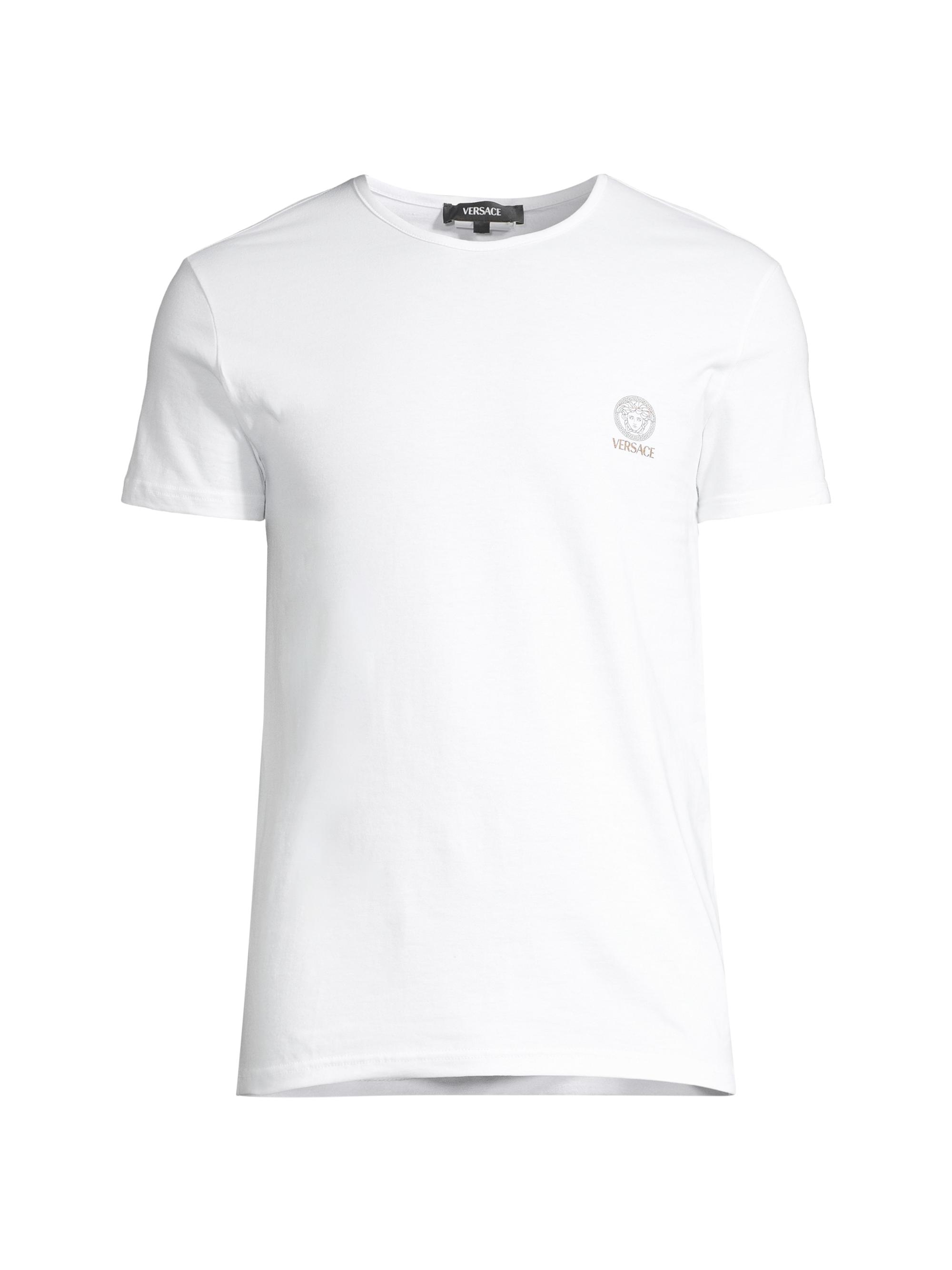 Versace Men's Logo Crewneck T-Shirt - Optical White