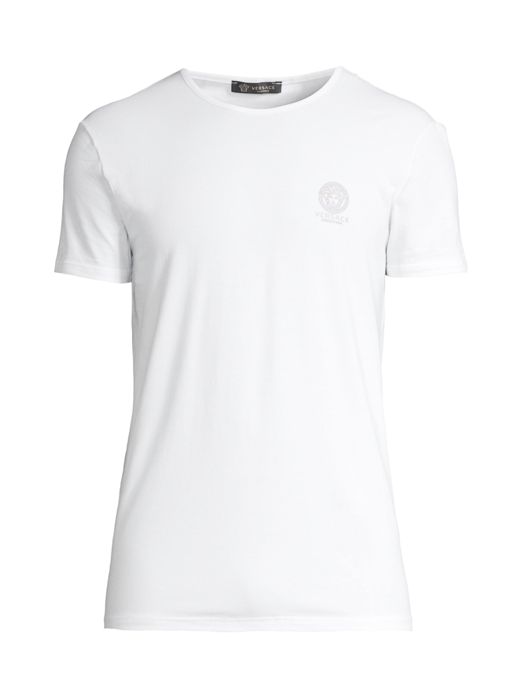 Versace Men's 2-Pack Topeka Bi-Stretch Cotton T-Shirt - White Black