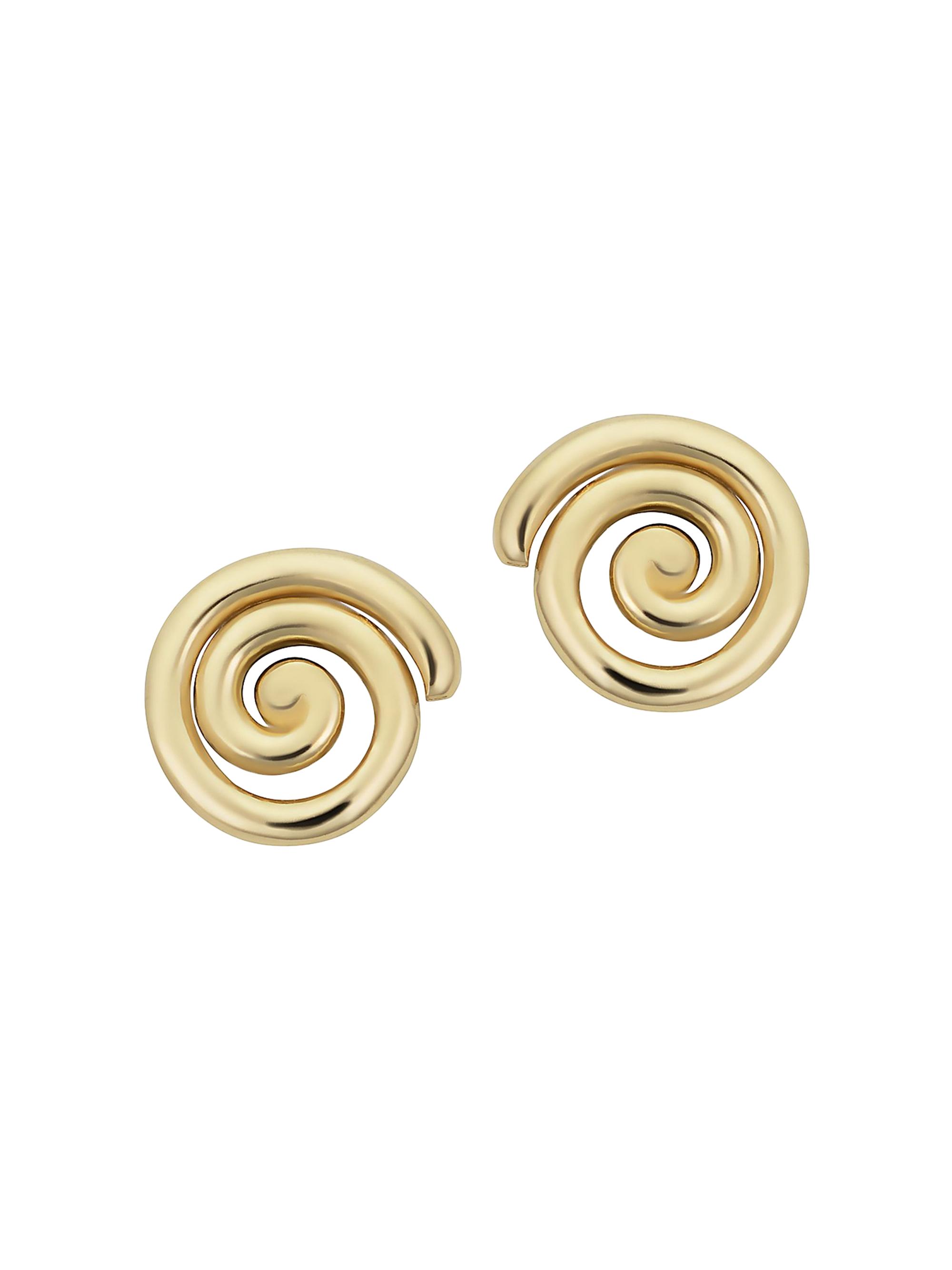 Oradina Women's 14K Yellow Gold Da Vinci Round Studs - Yellow Gold