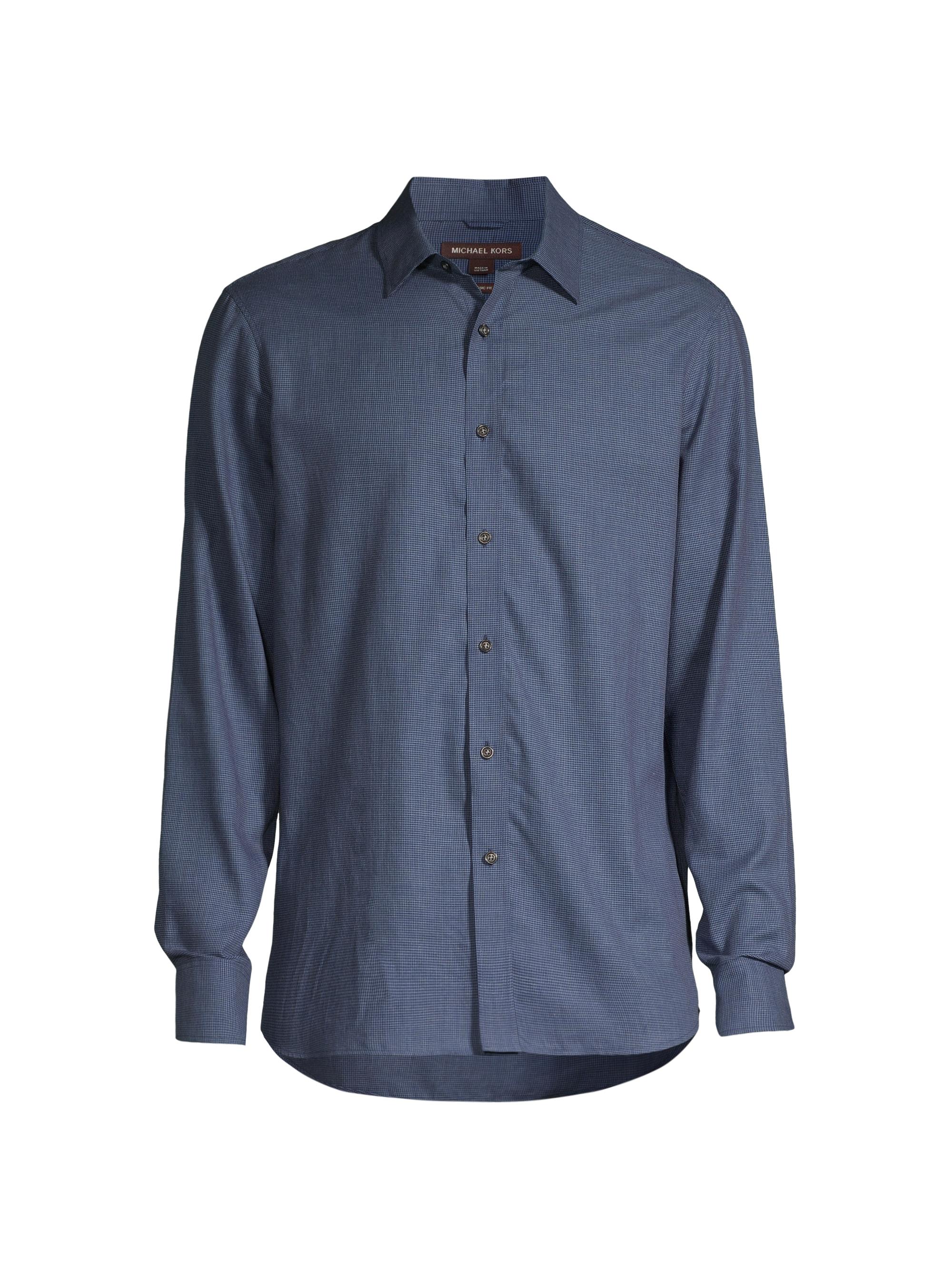 Michael Kors Men's Cotton Button-Front Shirt - Danish Blue