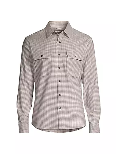 Tattersall Stretch Button-Front Shirt