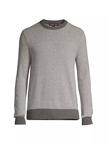 Melange Novelty Stitch Crewneck Sweater