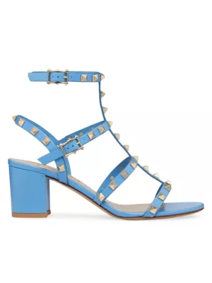Valentino Garavani 15mm Rockstud-embellished open-toe sandals - Blue