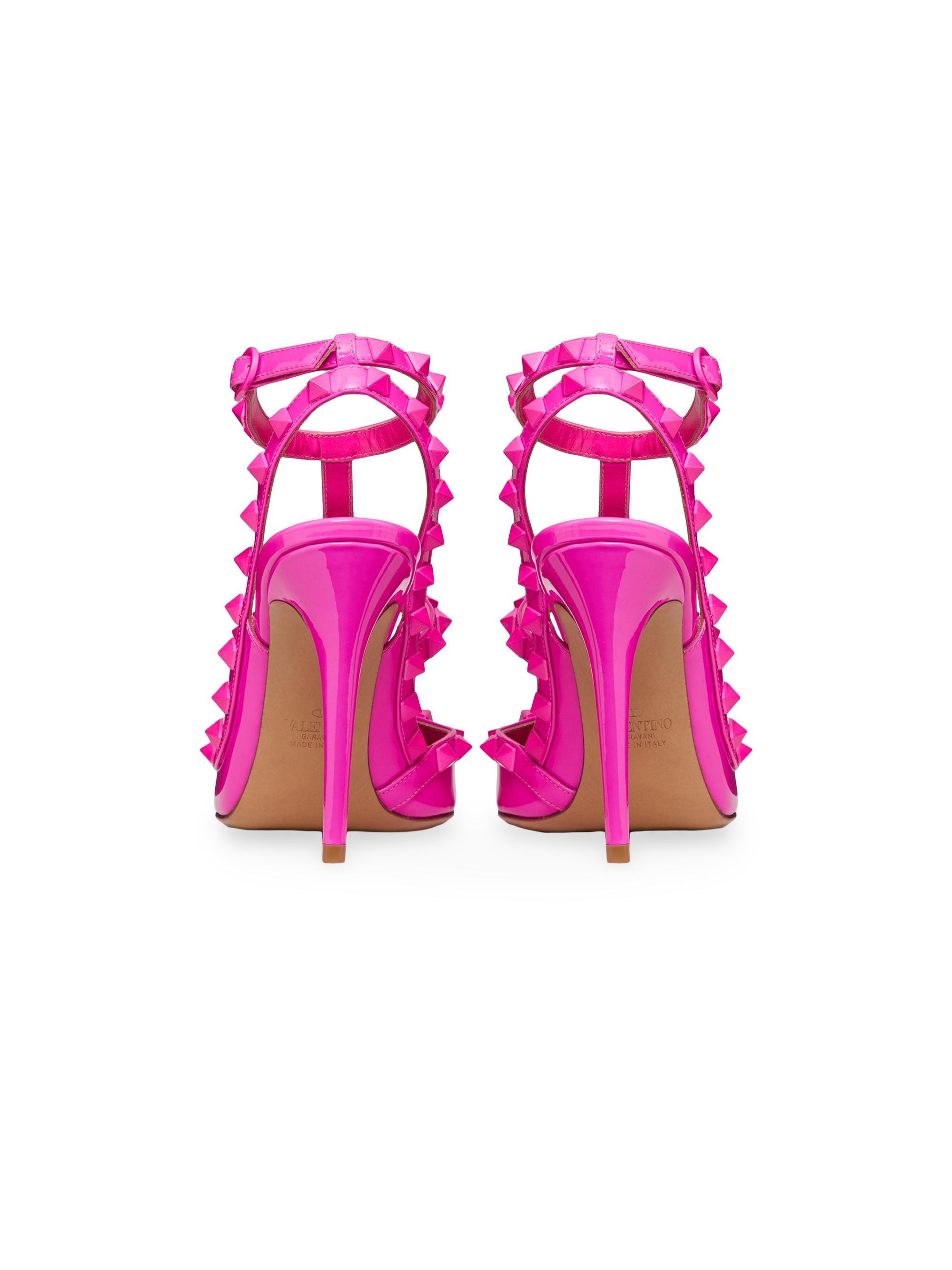 Valentino Garavani Rockstud metallic-effect 100mm sandals - Pink