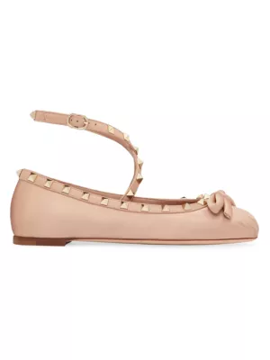 Toile Iconographe leather-trimmed ballet flats
