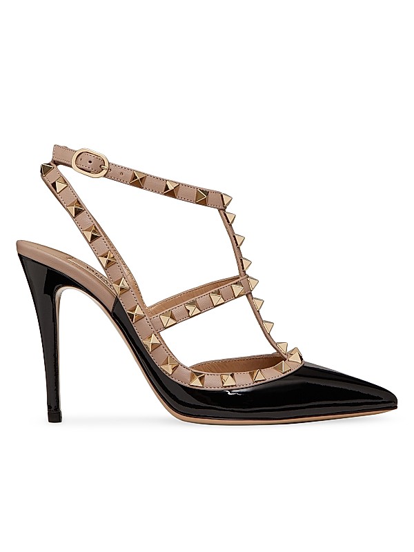 Shop Valentino Garavani Patent Rockstud Caged Pumps 100 MM Shop Valentino Garavani Patent Rockstud Caged Pumps 100 MM