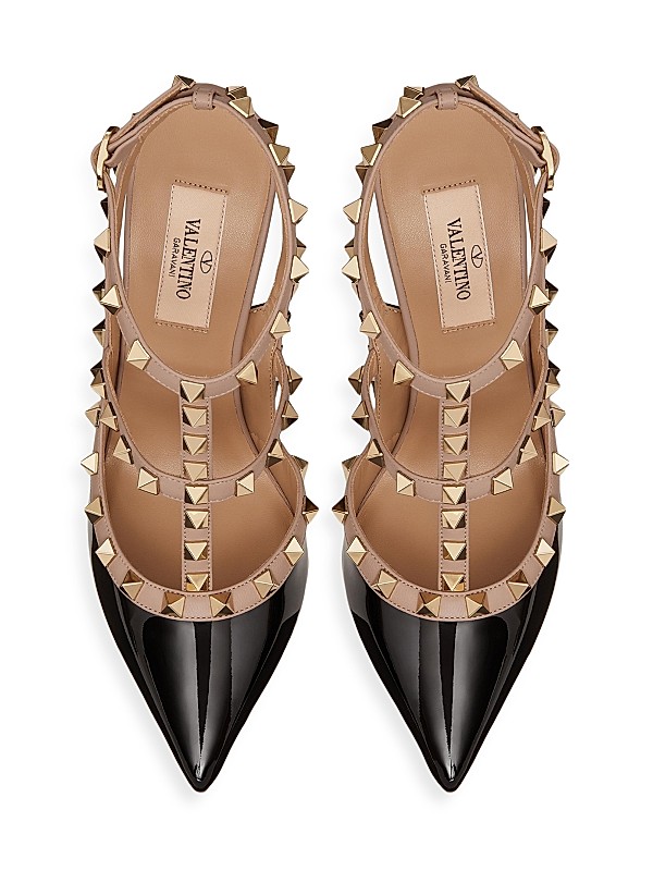 Shop Valentino Garavani Patent Rockstud Caged Pumps 100 MM Shop Valentino Garavani Patent Rockstud Caged Pumps 100 MM