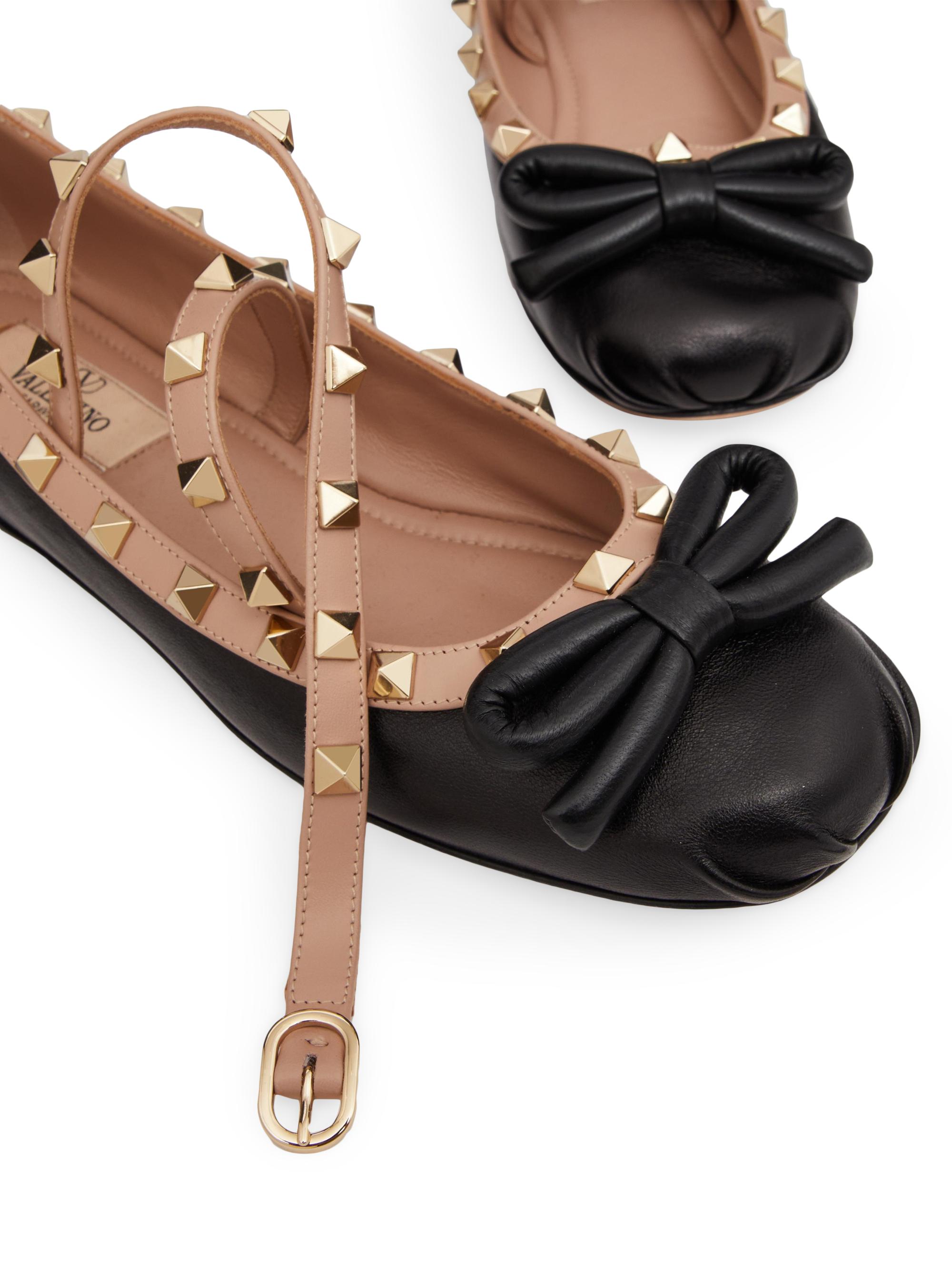 バレエシューズ VALENTINO GARAVANI Rockstud leather ballerinas Valentino Garavani Rockstud Ballerina Flats In Nappa Leather