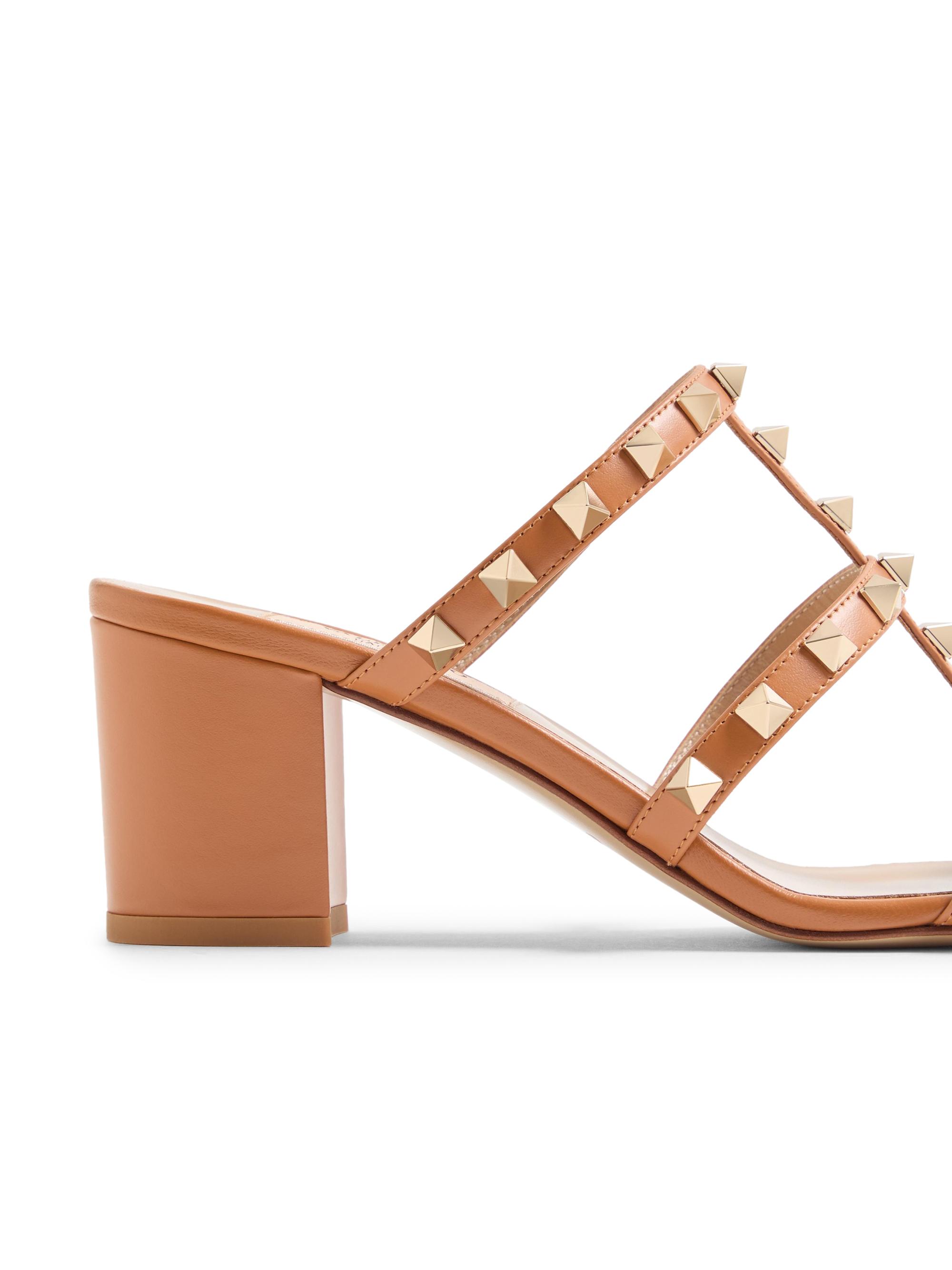 Valentino Garavani Rockstud Calfskin Leather Slide Sandals 60MM