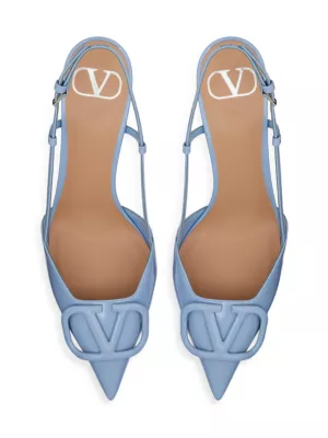 VLogo Signature patent leather platform sandals