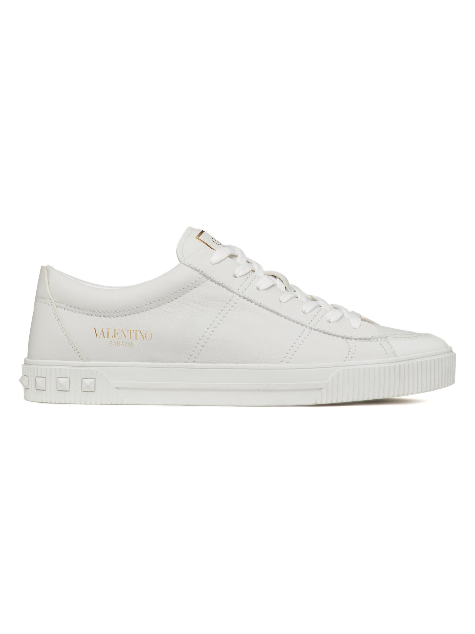 Valentino Garavani Men's Cityplanet Calfskin Sneakers - White