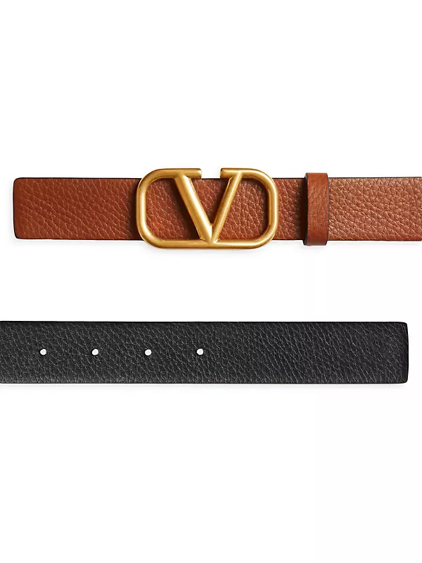 Reversible Vlogo Signature Belt In Grainy Calfskin 30mm for Woman
