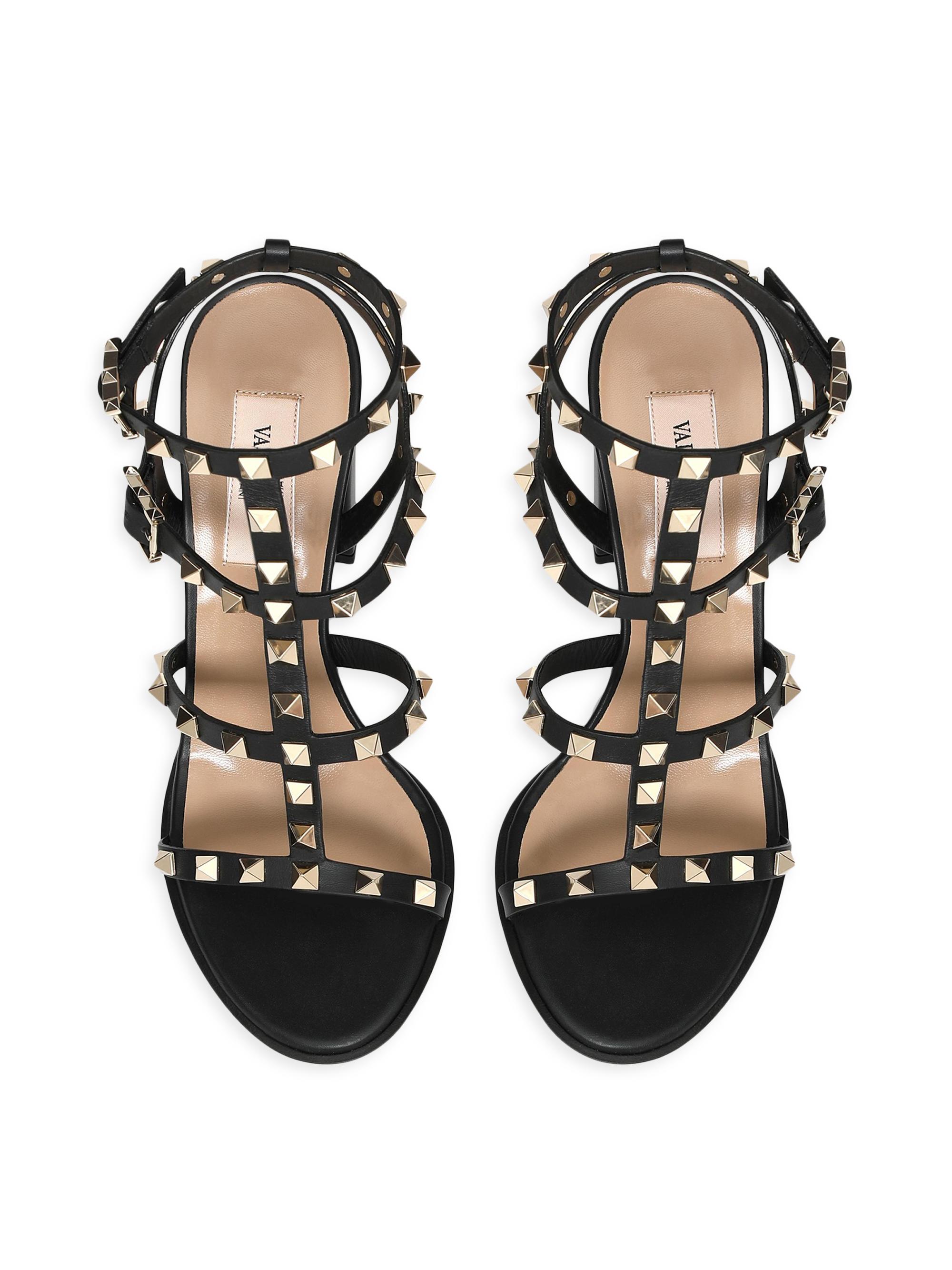 Valentino Garavani Rockstud Ankle Strap Sandals 90 MM | Saks