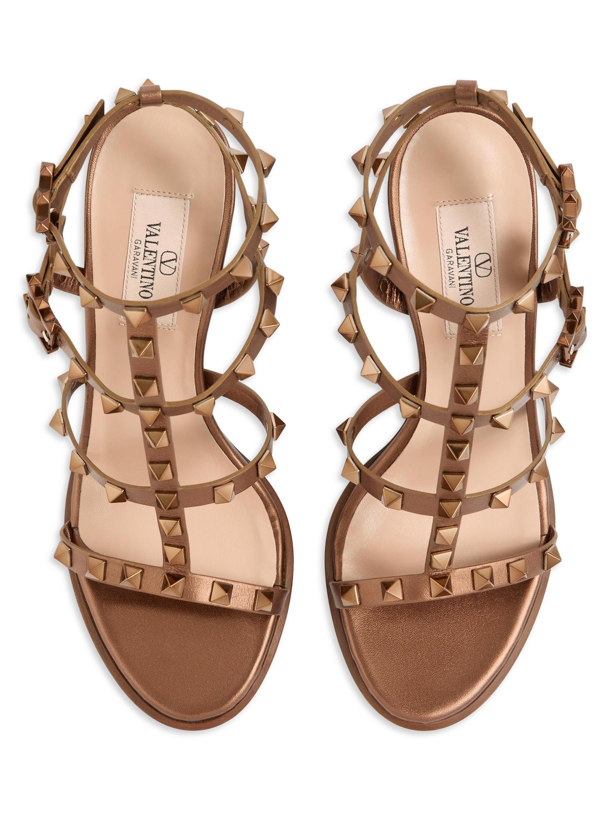 Valentino Garavani Rockstud Metallic Calfskin Leather Ankle