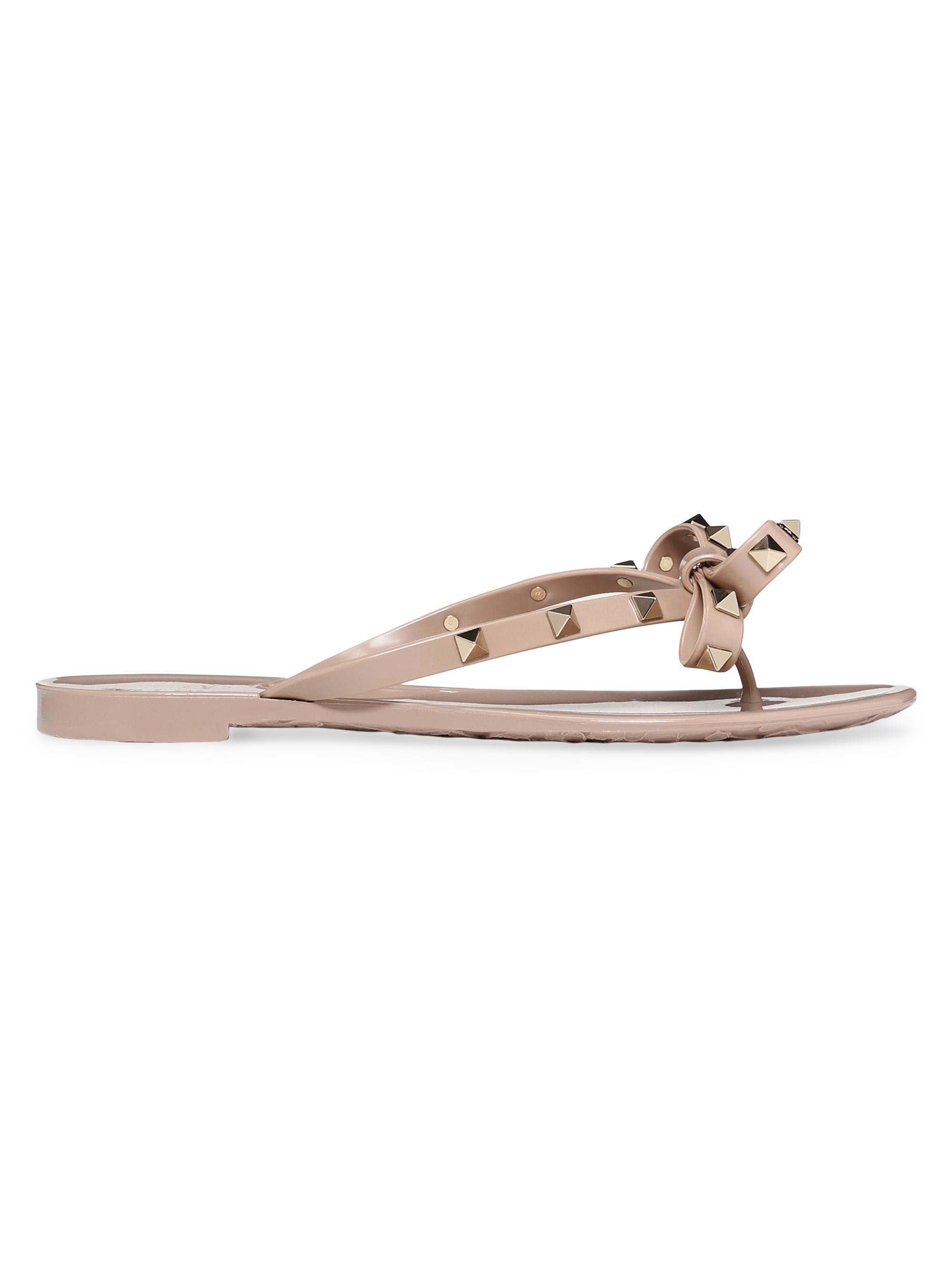 Valentino Garavani Women's Rockstud Rubber Slippers - Poudre