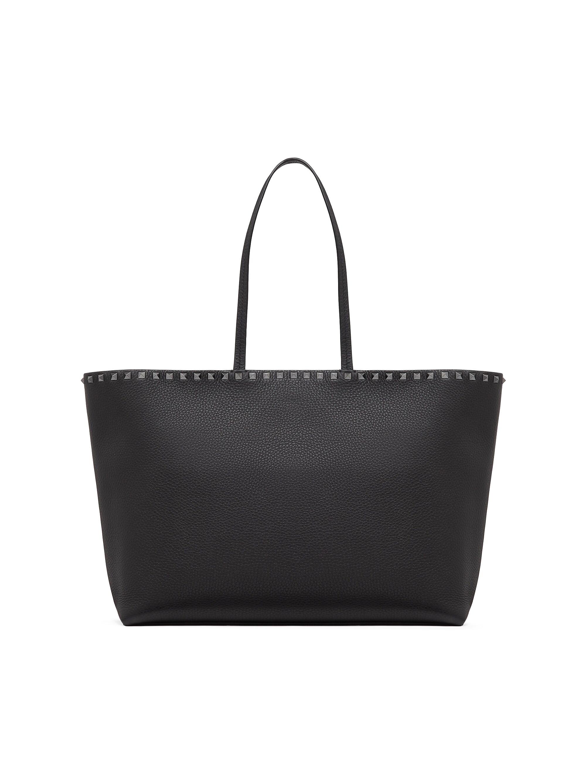 Shop Valentino Garavani Rockstud Grainy Calfskin Tote Bag | Saks 