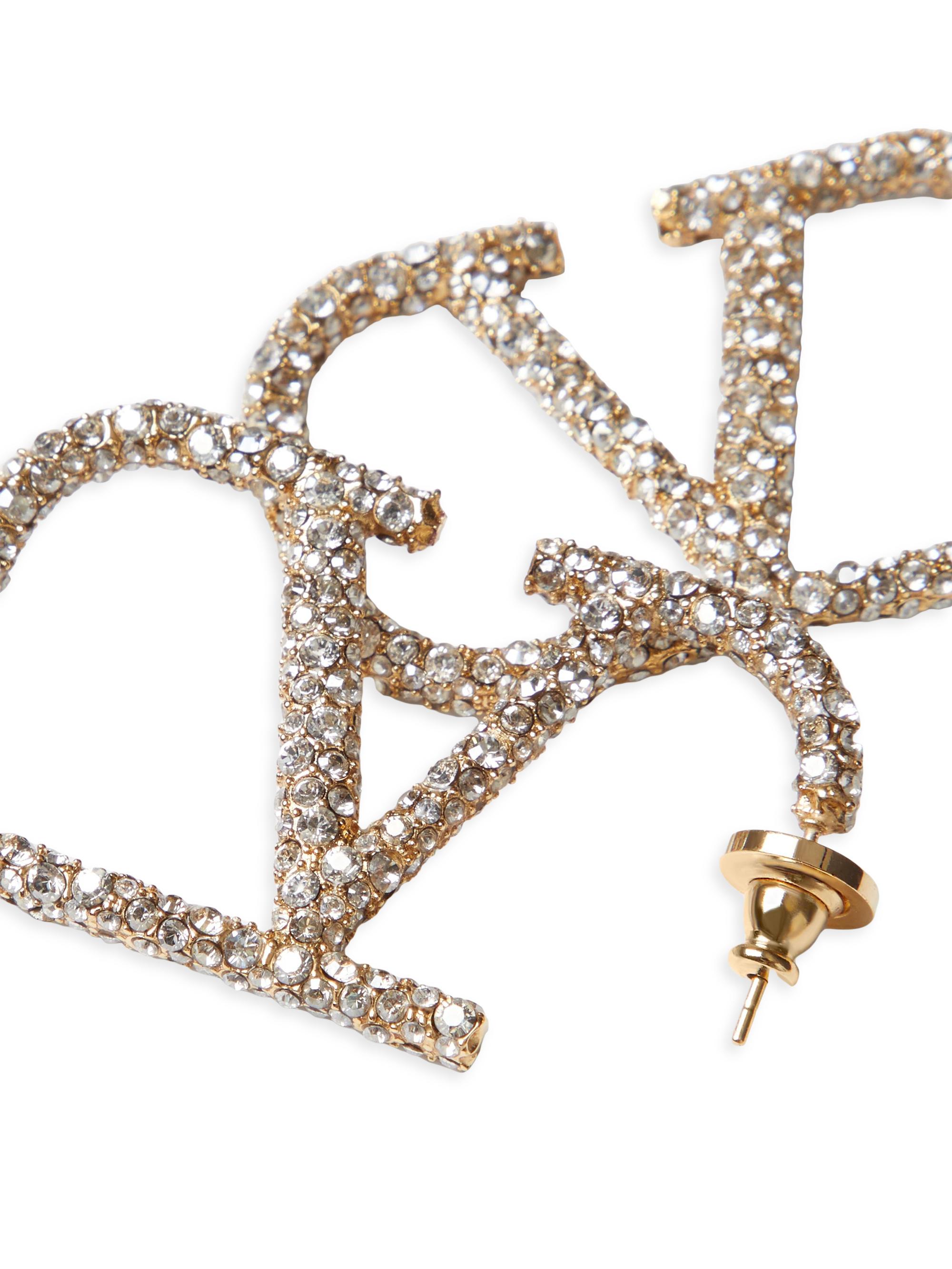 Valentino Garavani VLogo Signature Earrings In Metal And Swarovski