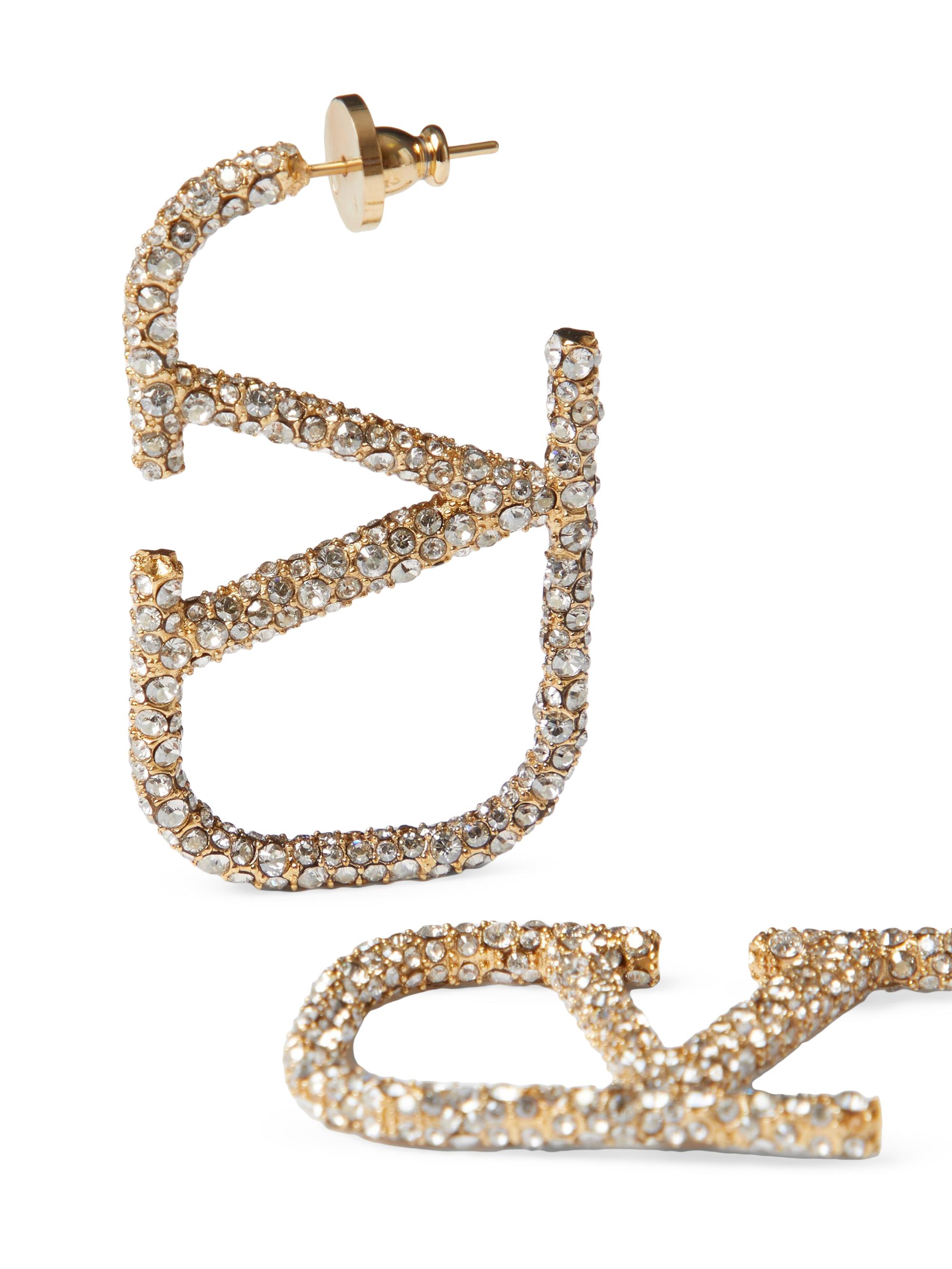 Valentino Garavani VLogo Signature Earrings In Metal And Swarovski