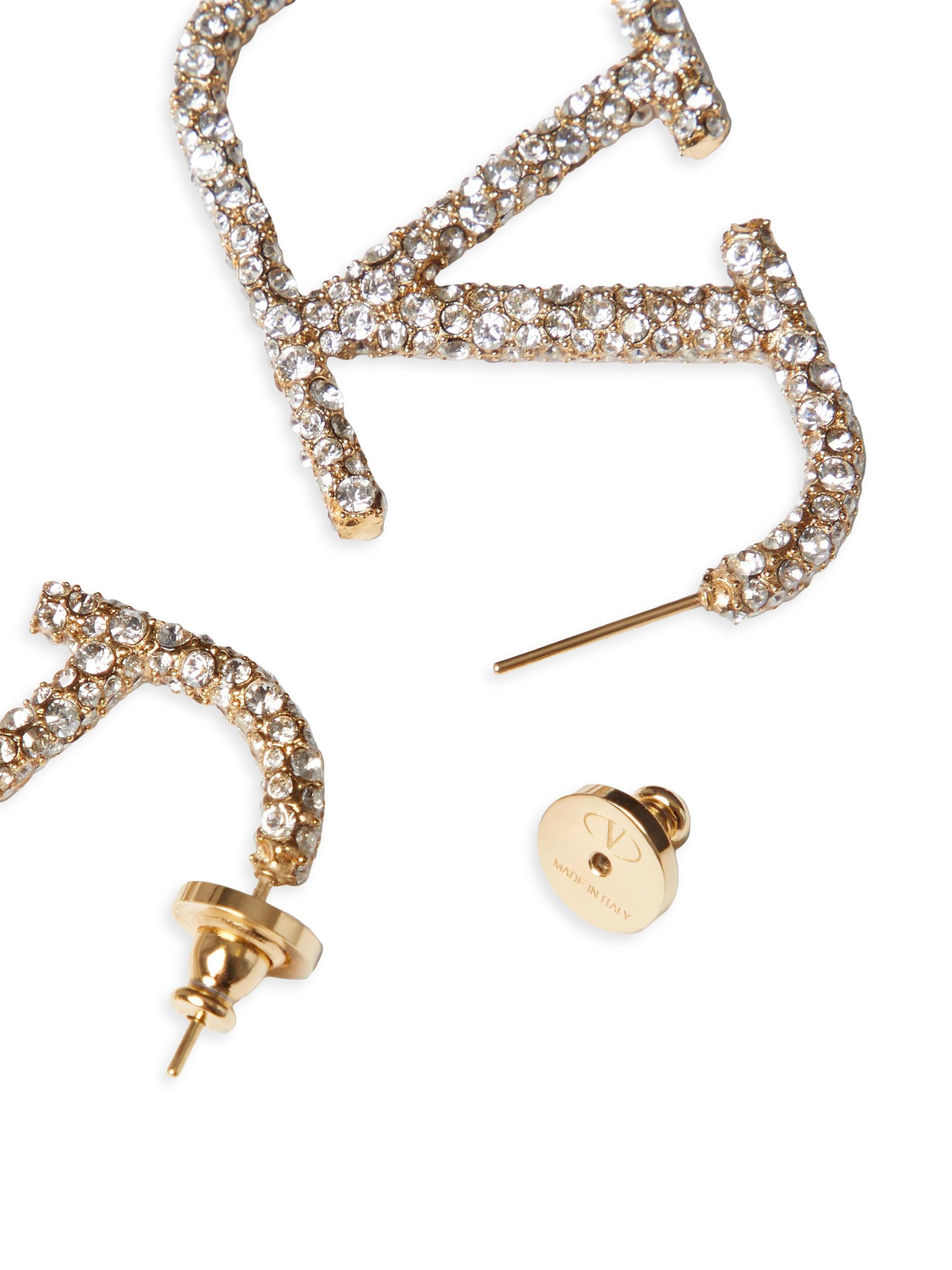 Valentino Garavani VLogo Signature Earrings In Metal And Swarovski