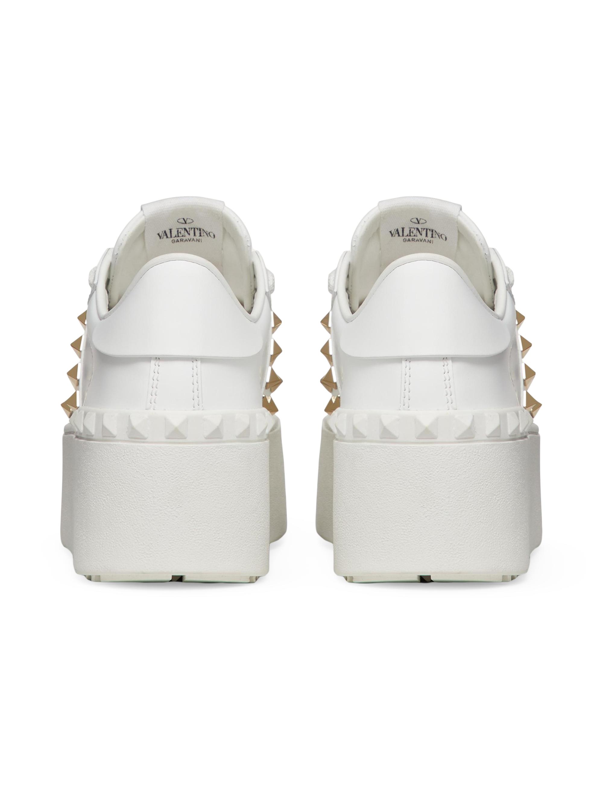 Valentino Garavani Flatform Rockstud Untitled Sneakers In Calfskin