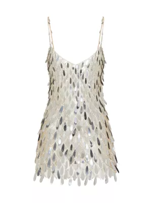 Valentino Garavani Women's Tulle Illusion Embroidered Short Dress - Silver