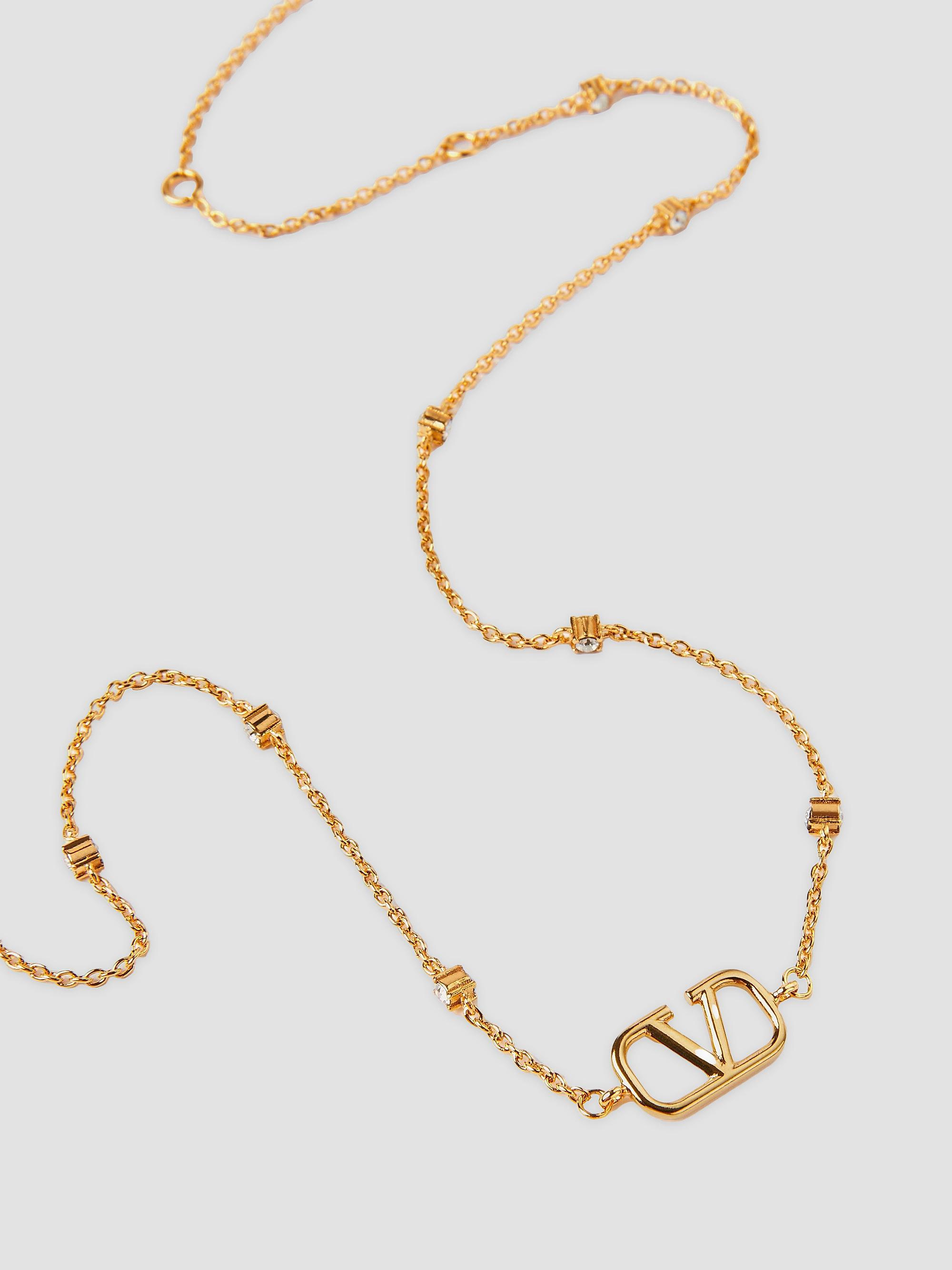 Valentino Garavani Mini VLogo Signature Necklace In Metal And