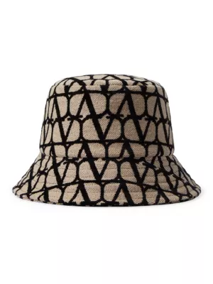 Valentino Garavani embroidered-logo bucket hat - Black