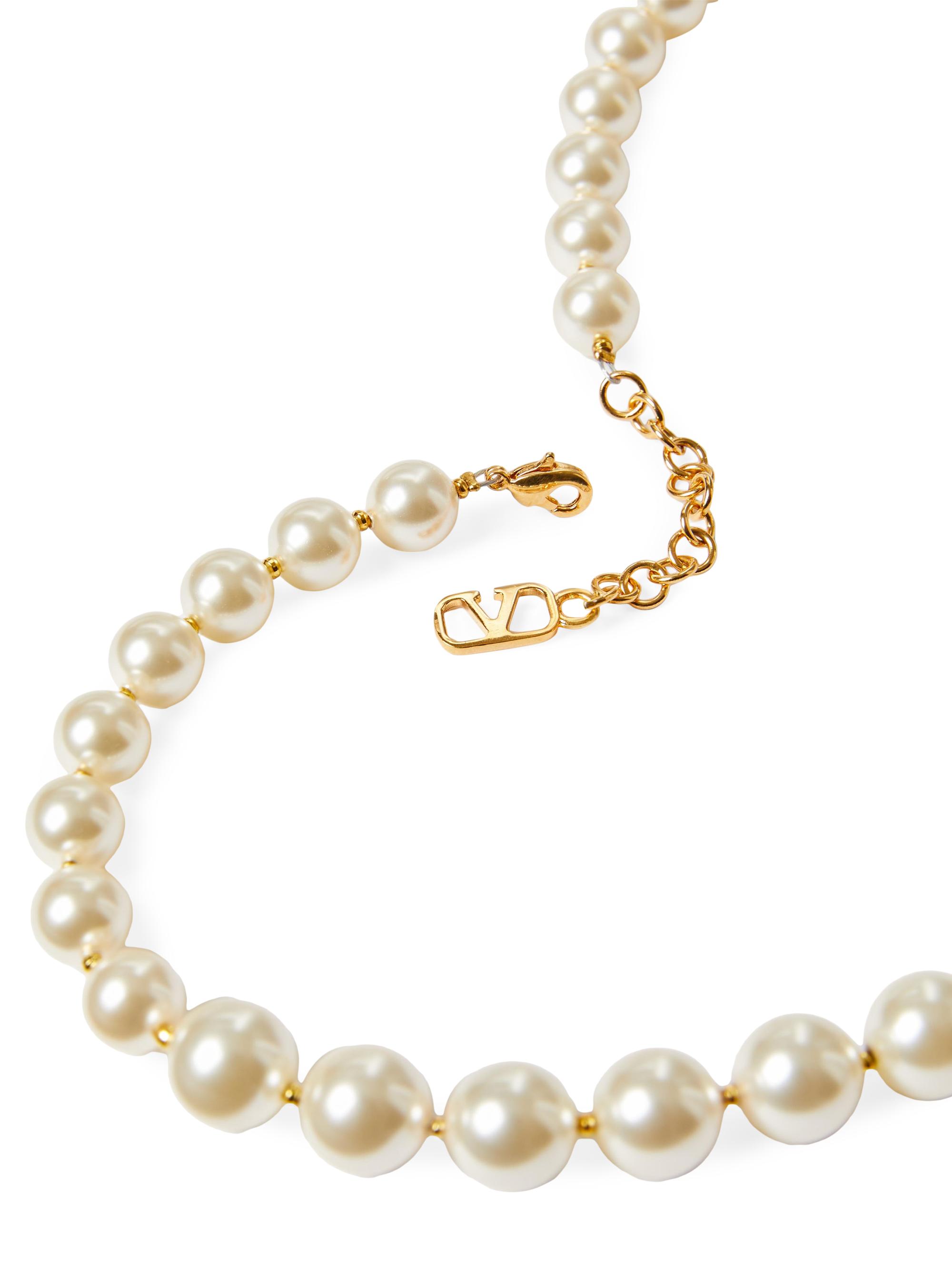 Valentino Garavani VLogo Signature Metal Necklace With Swarovski
