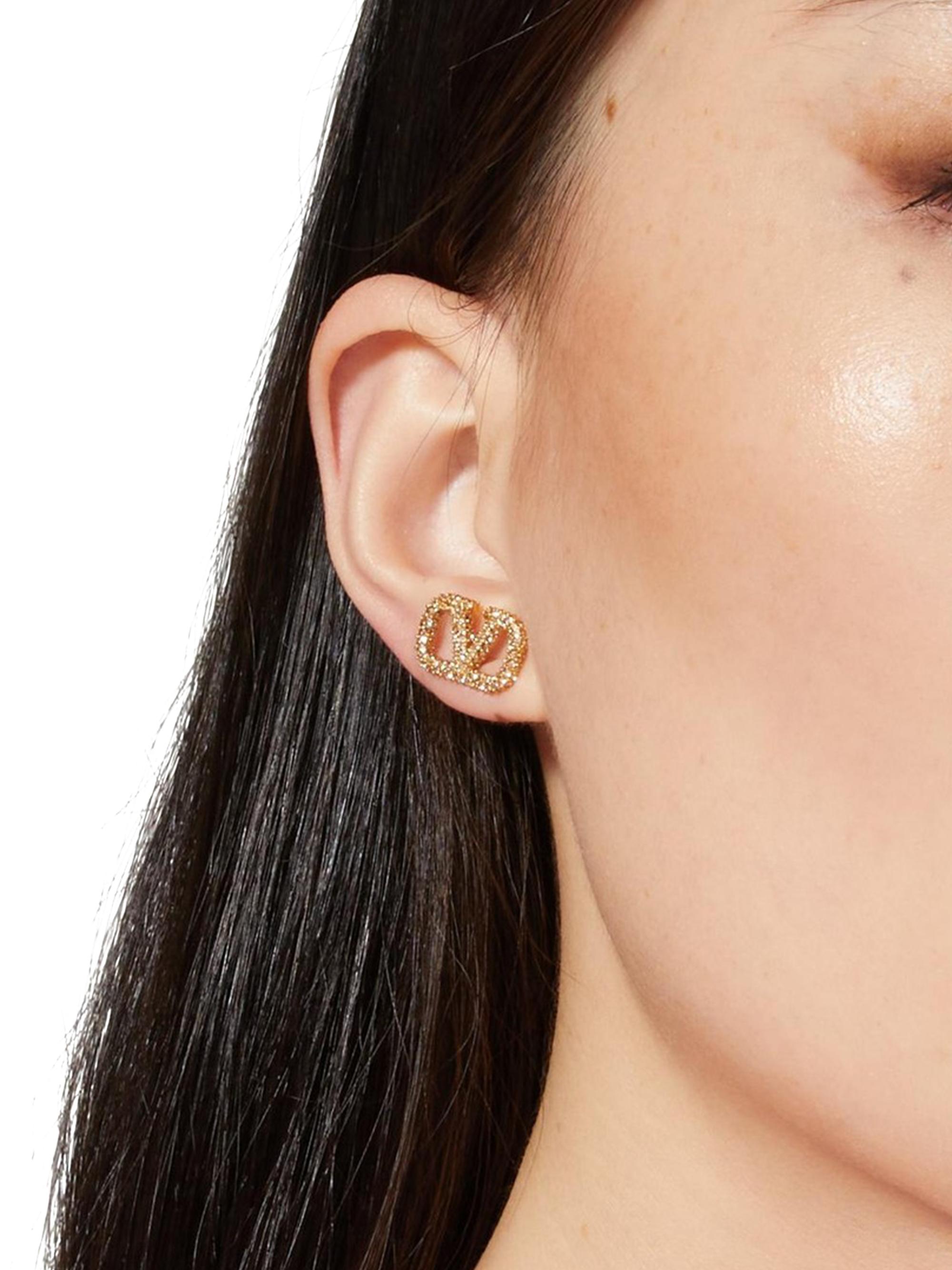 Valentino Garavani Vlogo Signature Stud Earrings In Metal And