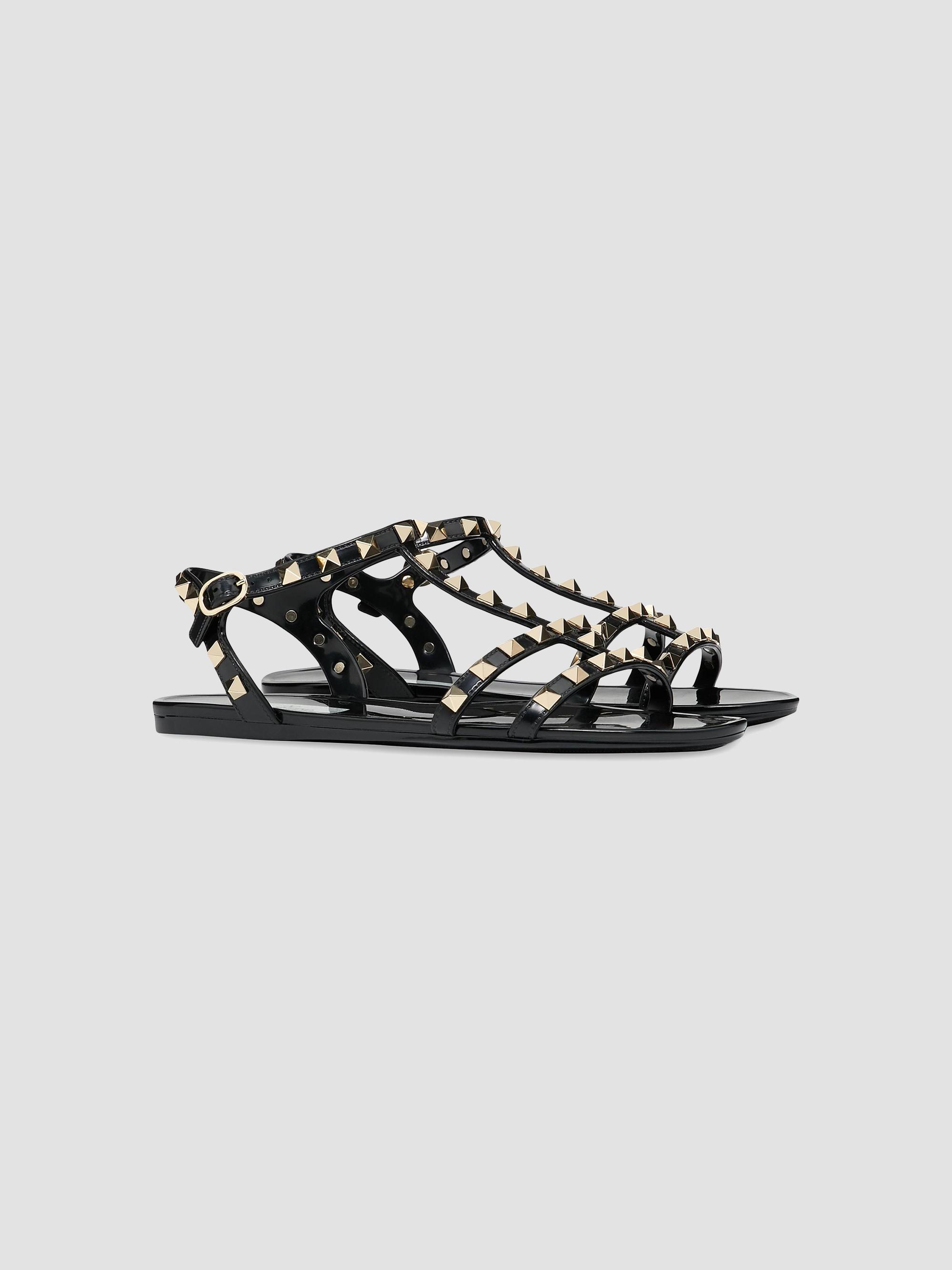 Valentino Garavani Rockstud Flat Rubber Sandals | Saks Fifth Avenue