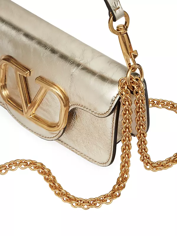 Shop Valentino Garavani Small Locò Metallic Calfskin Bag Shop Valentino Garavani Small Locò Metallic Calfskin Bag