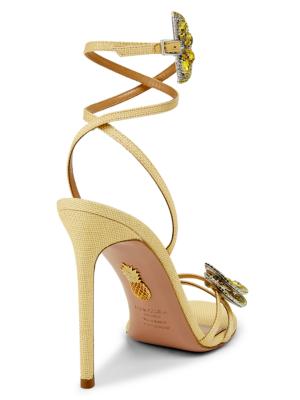 Aquazzura crystal-embellished slingback pumps - Yellow