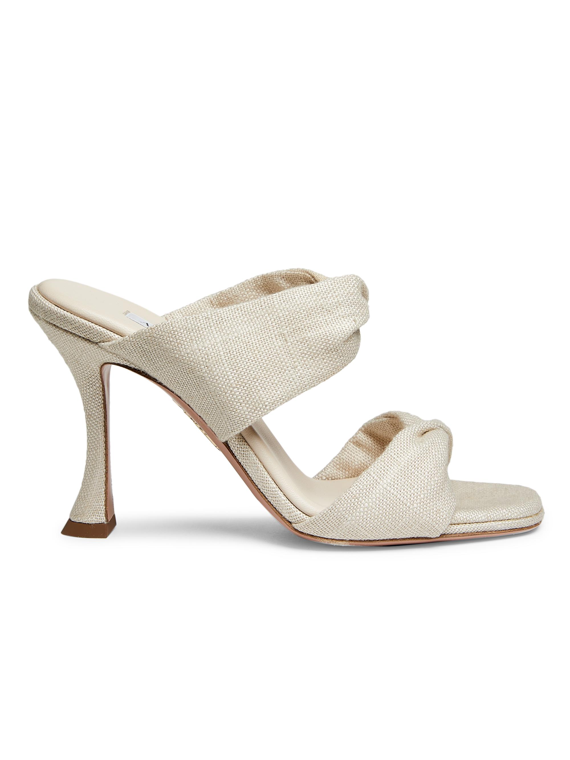Aquazzura Women's Twist 95MM Canvas Sandals - Natural