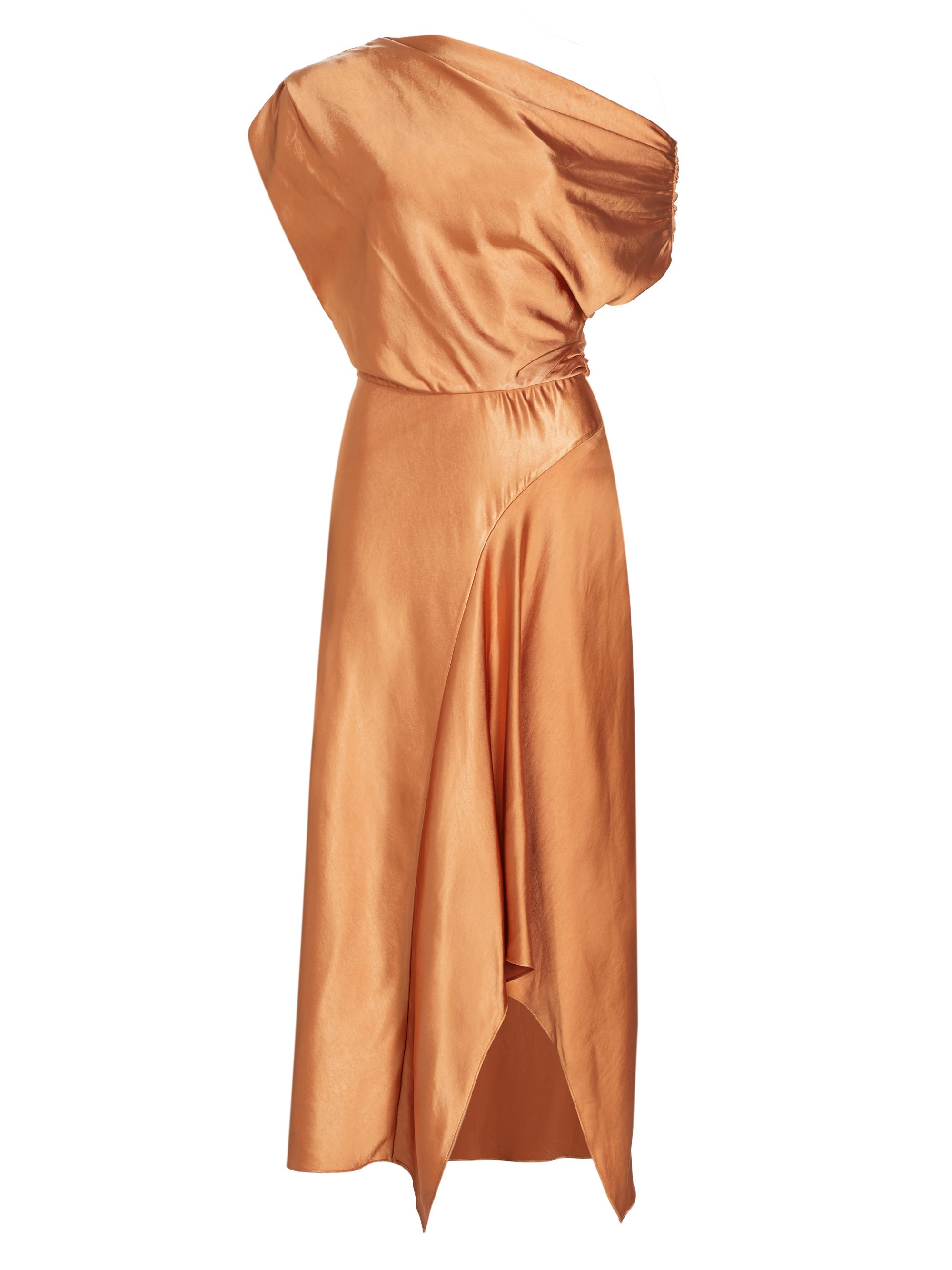 A.L.C. Women's Jasmine Draped Satin Midi-Dress - Sandstone