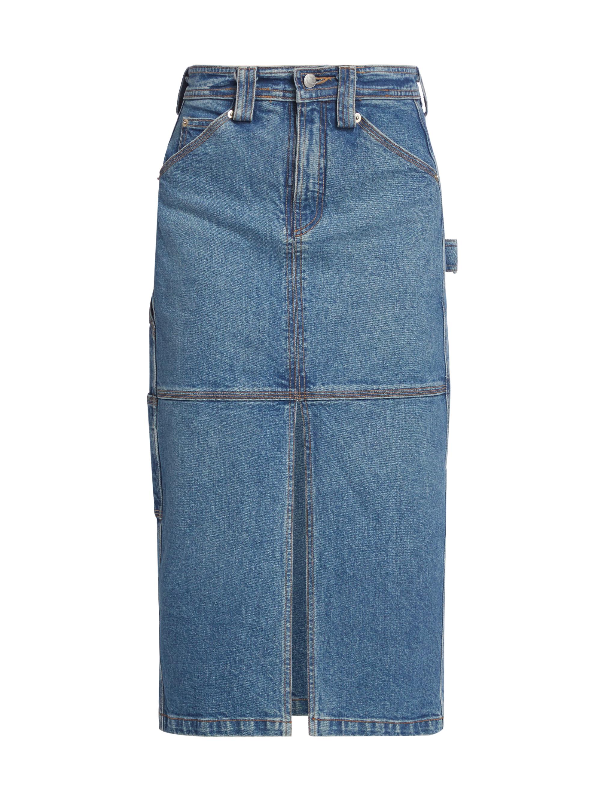 A.L.C. Women's Alden Denim Cargo Midi-Skirt - Medium Wash
