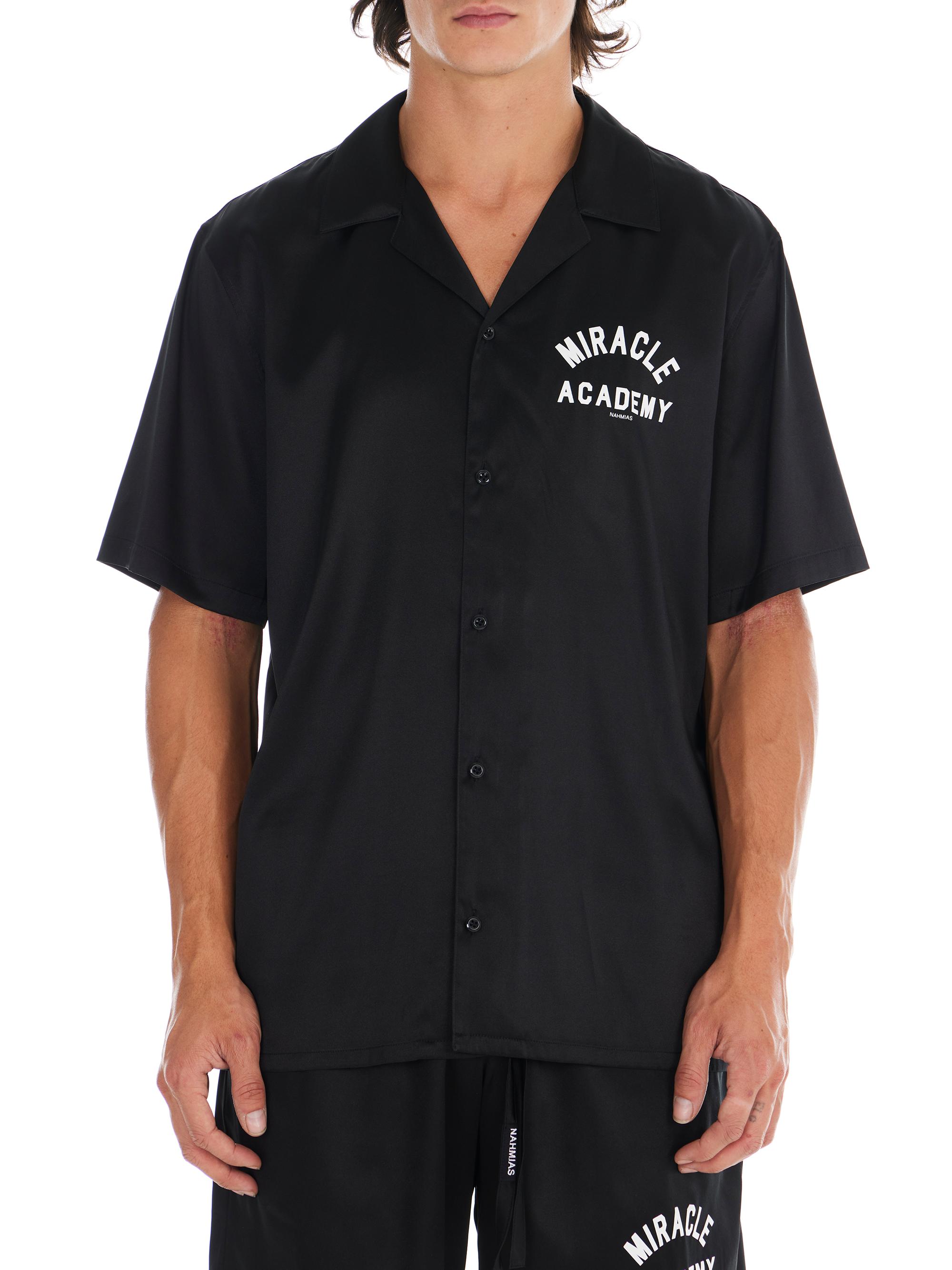 Nahmias Men's Miracle Academy Silk Camp Shirt - Black