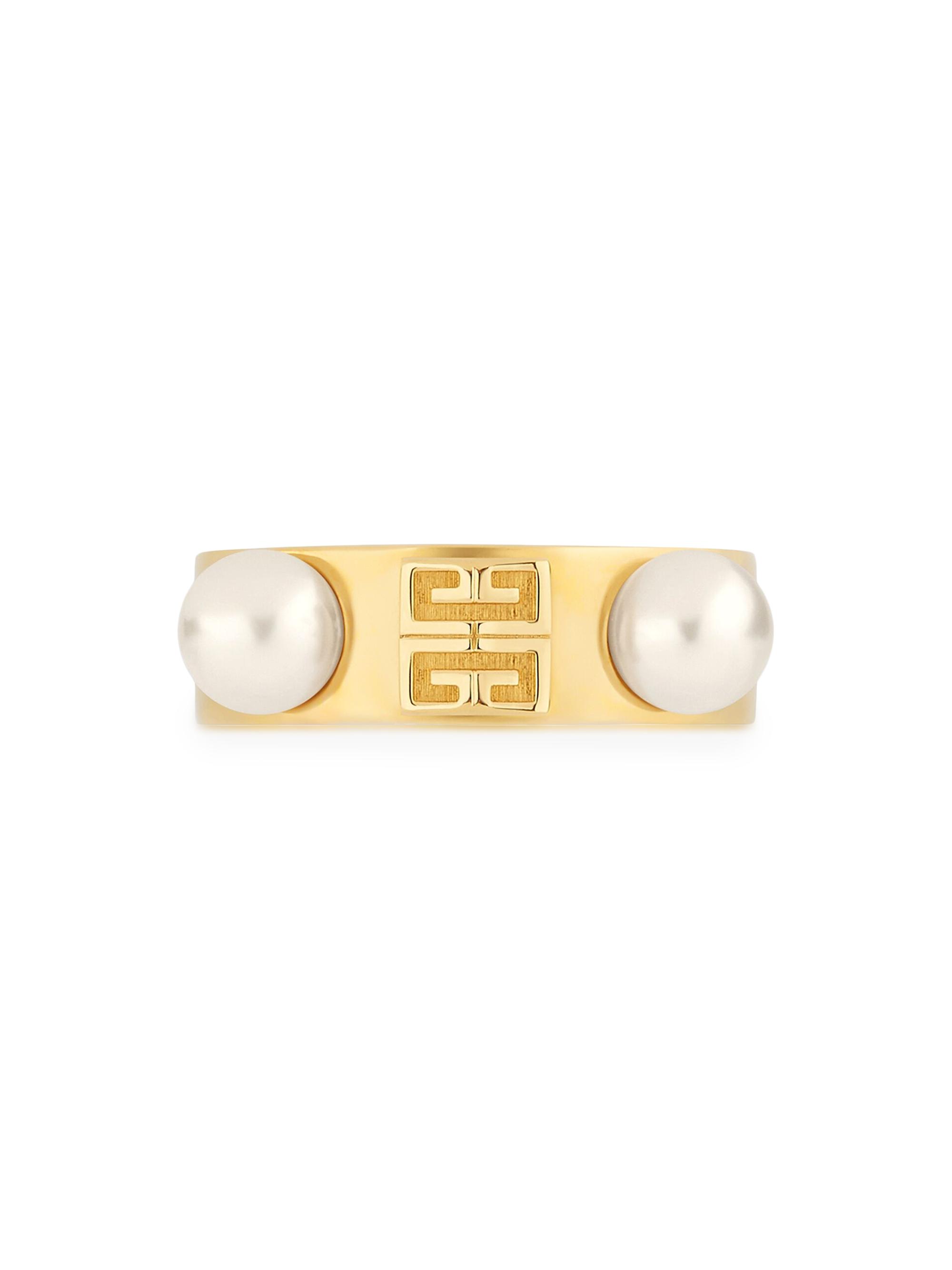 Givenchy Women's 4G Ring In Metal With Pearls - Golden Yellow