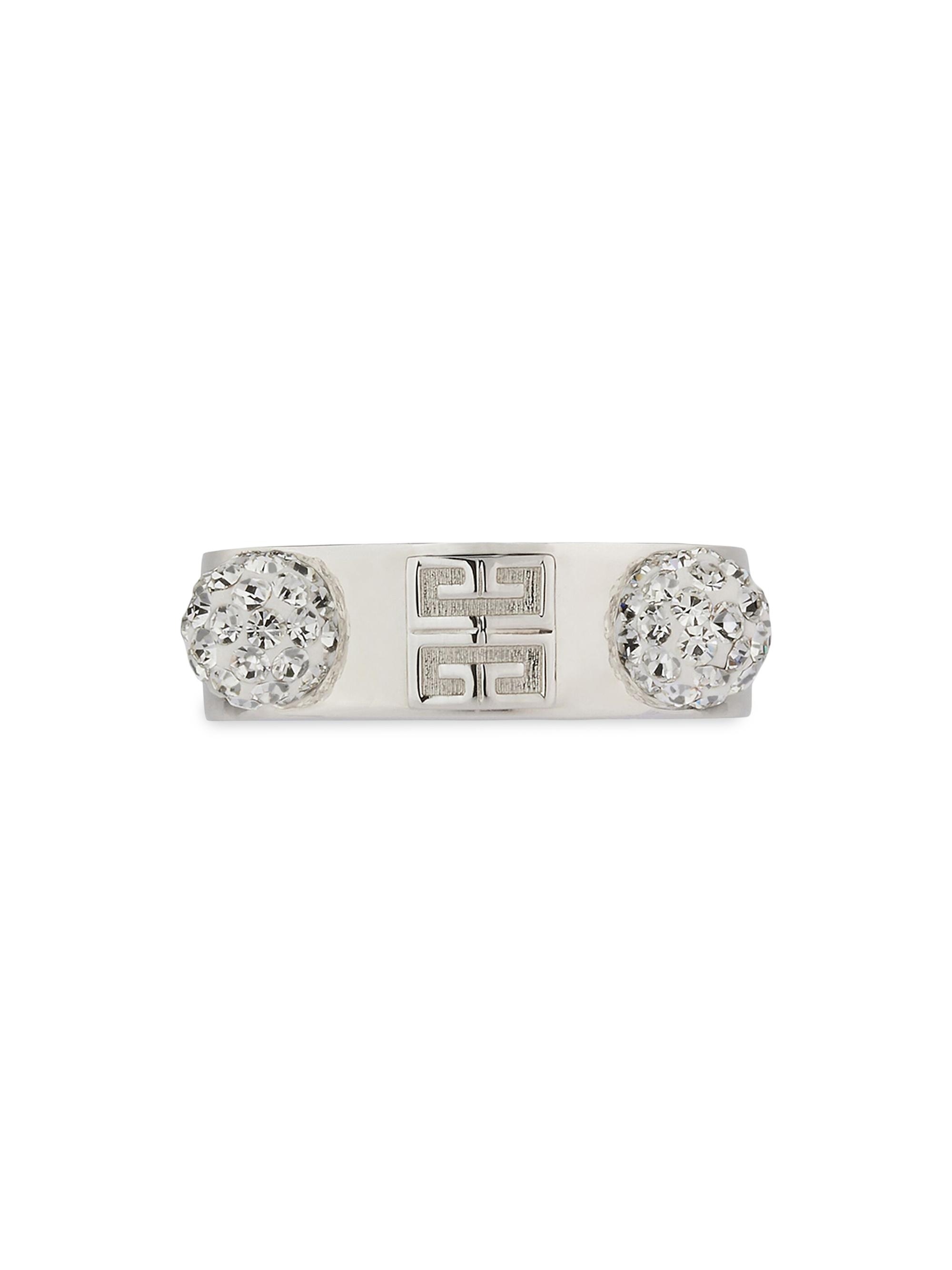 Givenchy Women's 4G Ring In Metal With Crystals - Silvery