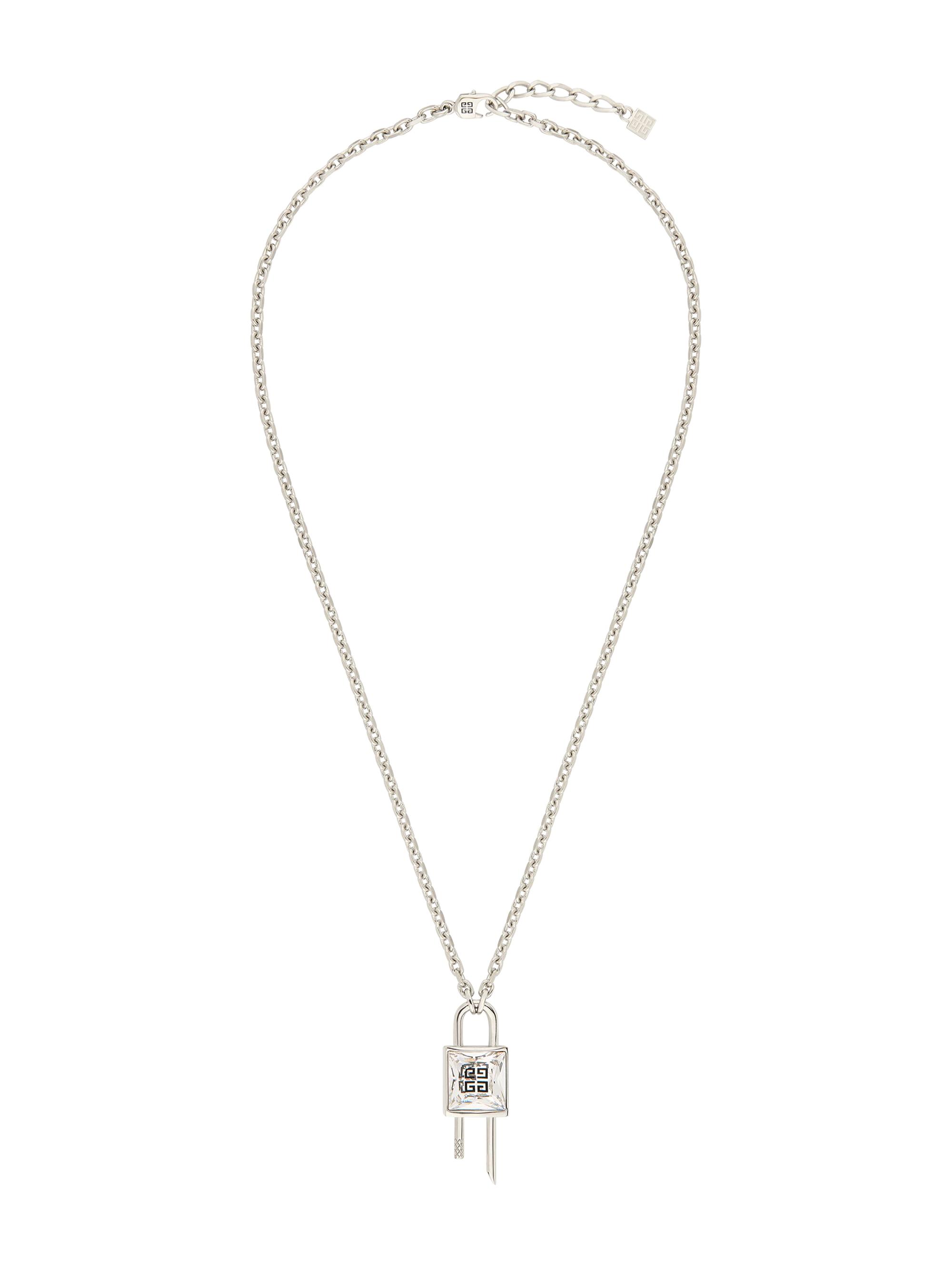 Givenchy Women's Mini Lock Necklace In Metal With Crystal - Silvery