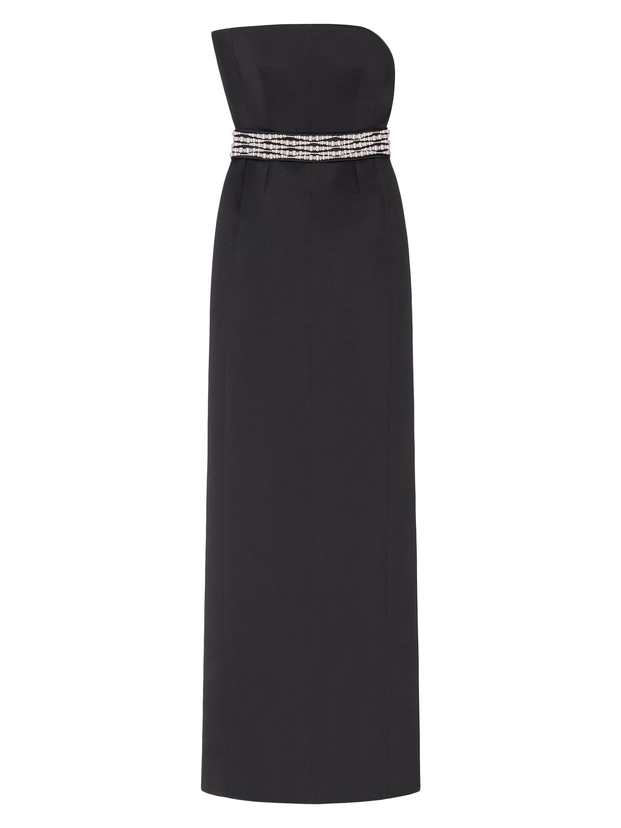 Givenchy Women's Evening Bustier Dress In Satin With Pearl Belt - Black