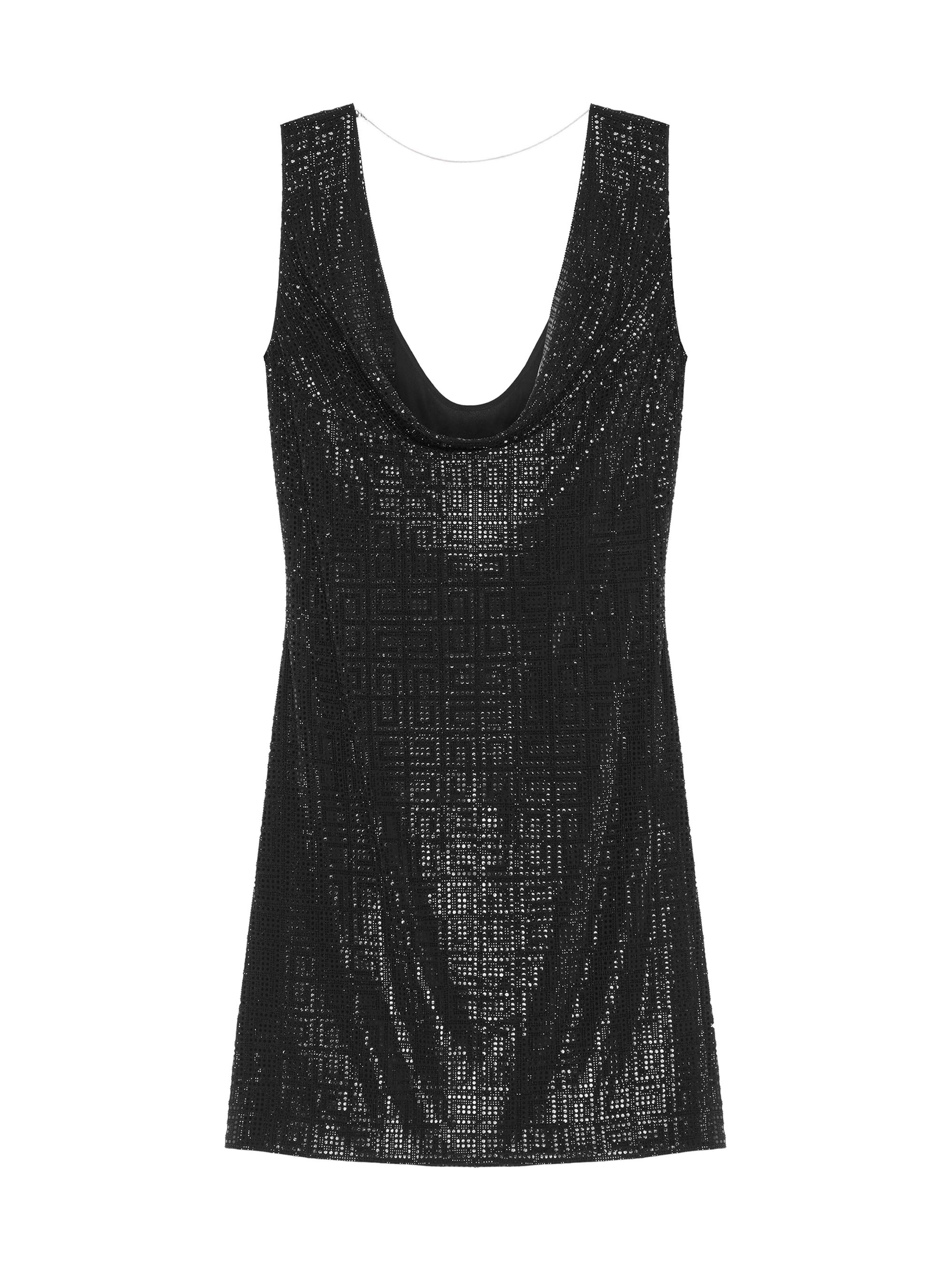 Givenchy Women's Draped Dress In Silk With 4G Rhinestones - Black