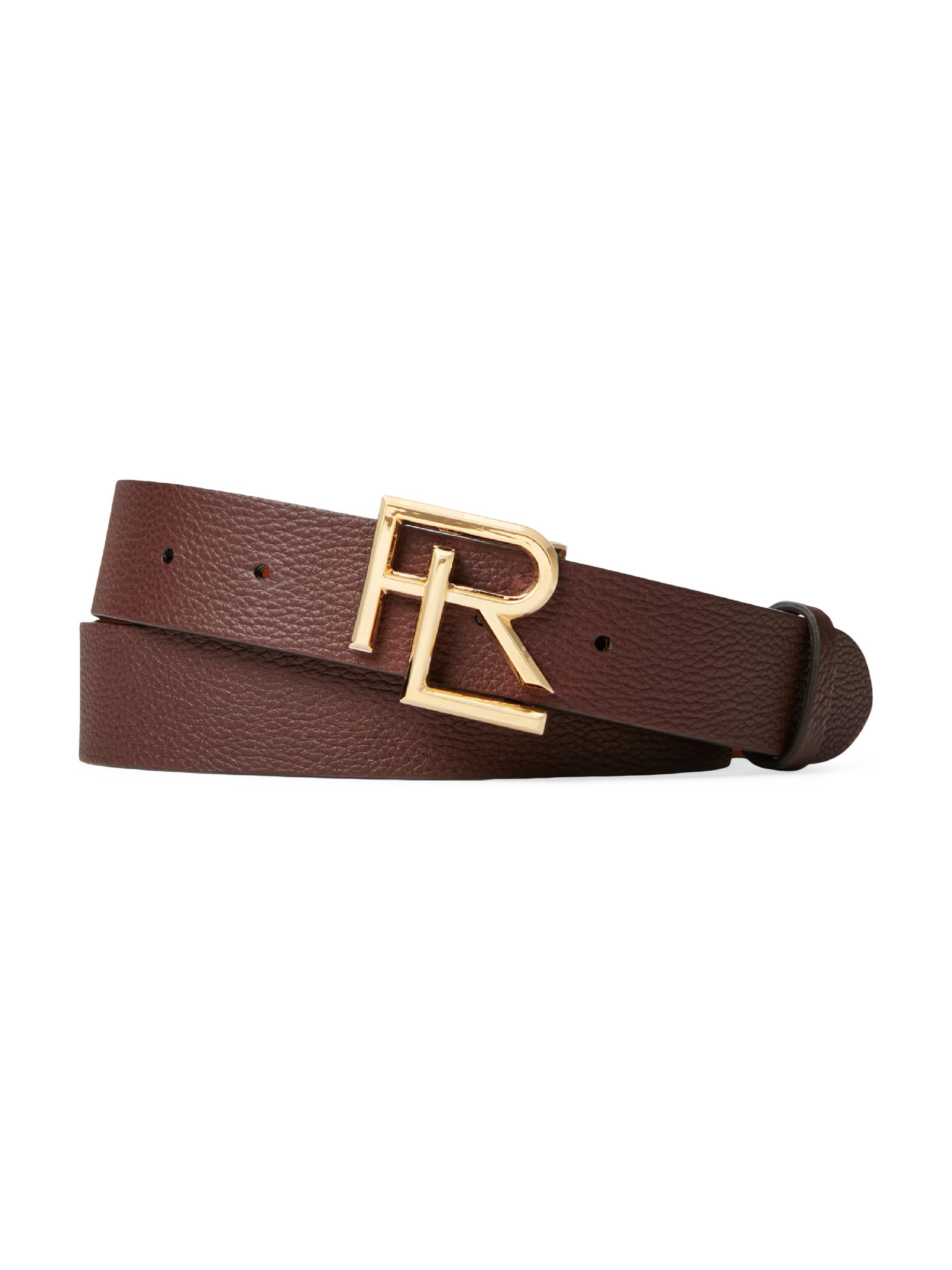 Ralph Lauren Purple Label Men's Stacked Logo Leather Belt - Dark Brown