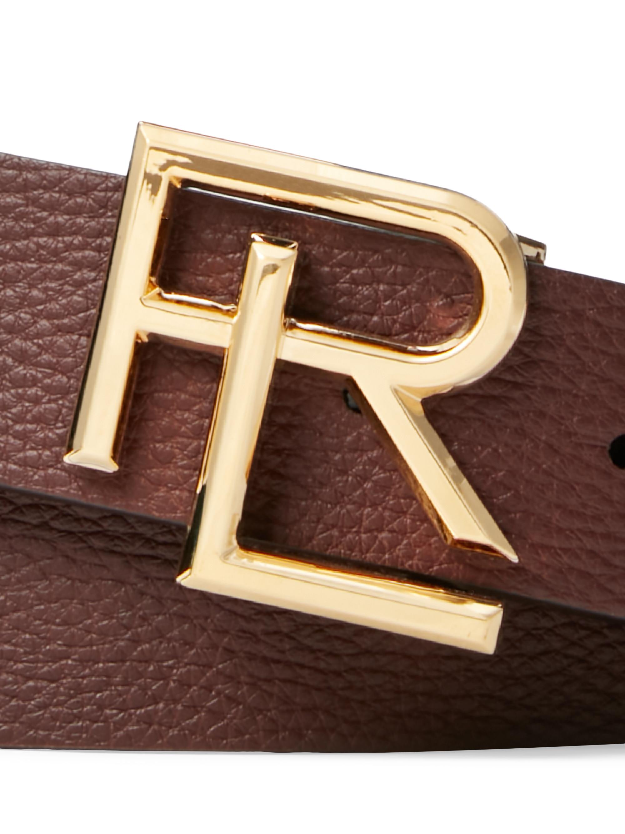 Shop Ralph Lauren Purple Label Stacked Logo Leather Belt | Saks 